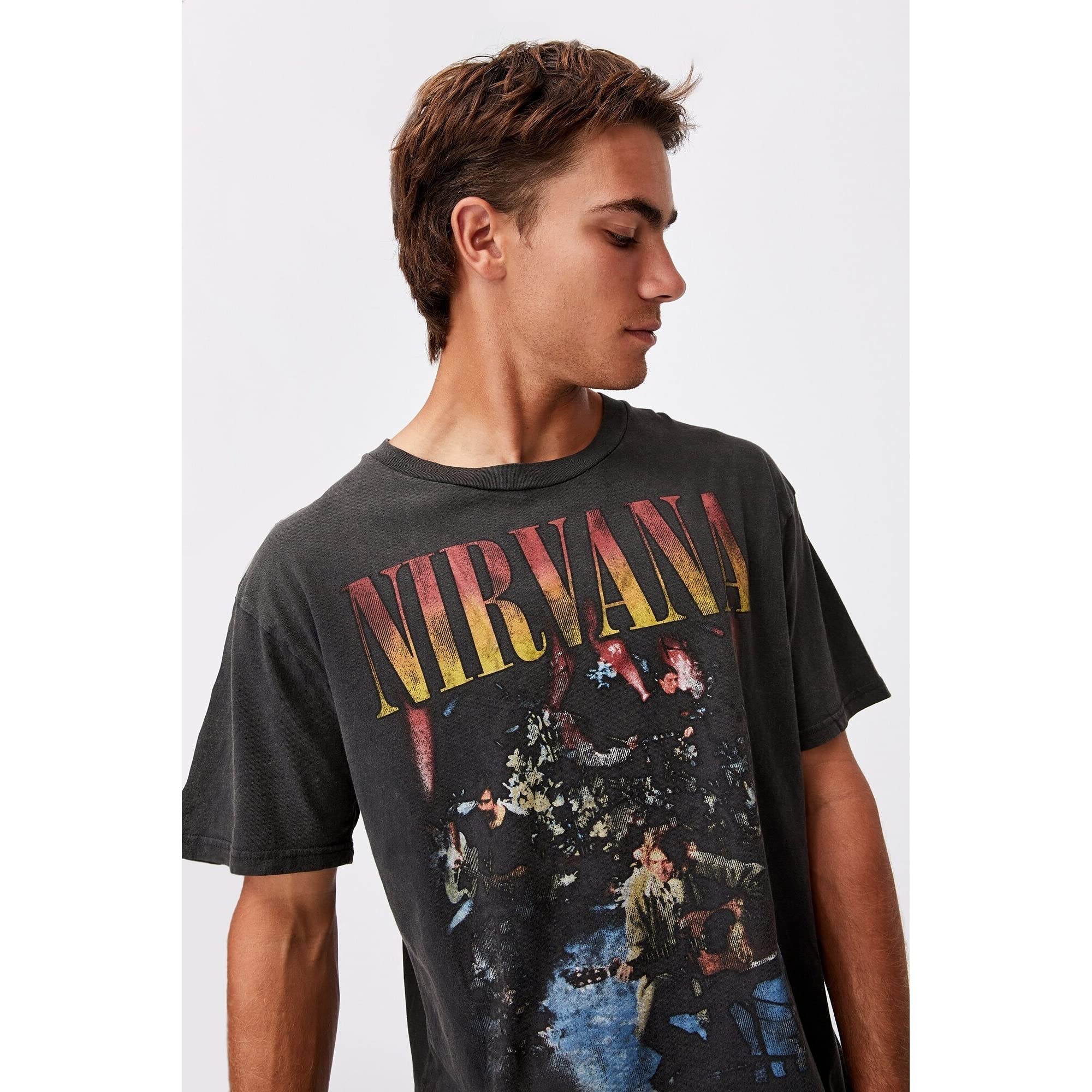 Nirvana Amplified Collection - Unplugged in New York Homme T-Shirt Manches Courtes Anthracite
