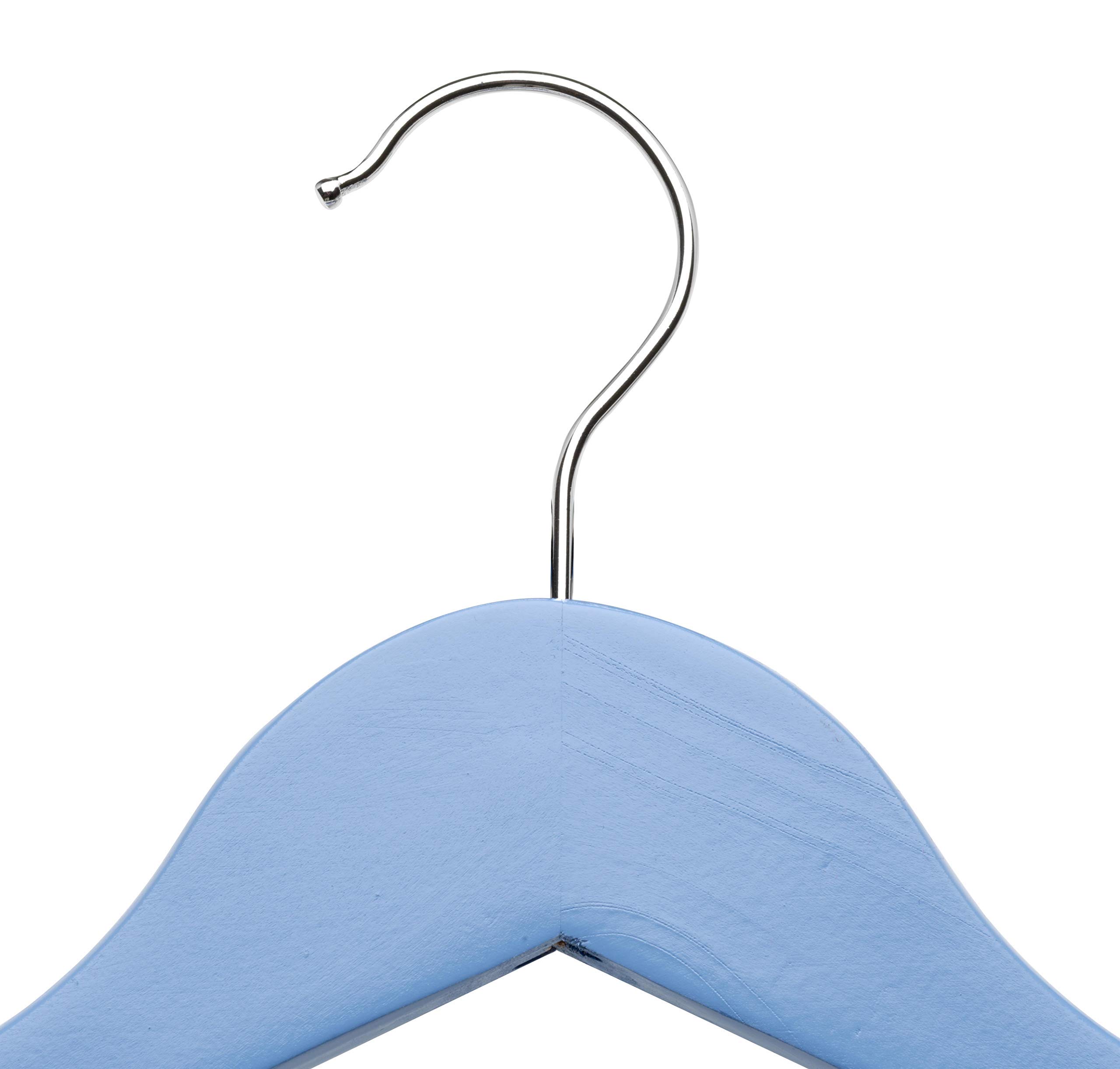 COM-FORT HOUSE | Cintre En Bois Cadet Avec Pinces | Cintre Enfant Couleur Bleue Cintre En Bois Erable 30 X 1 2 X 22 Cm Pack De 12 Unites 92364991