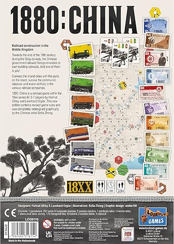 Miniatura 3 de Juego de mesa 1800 China (edición revisada) | Juego de estrategia de construcción de rutas de red de trenes | Juego familiar para niños y adultos |