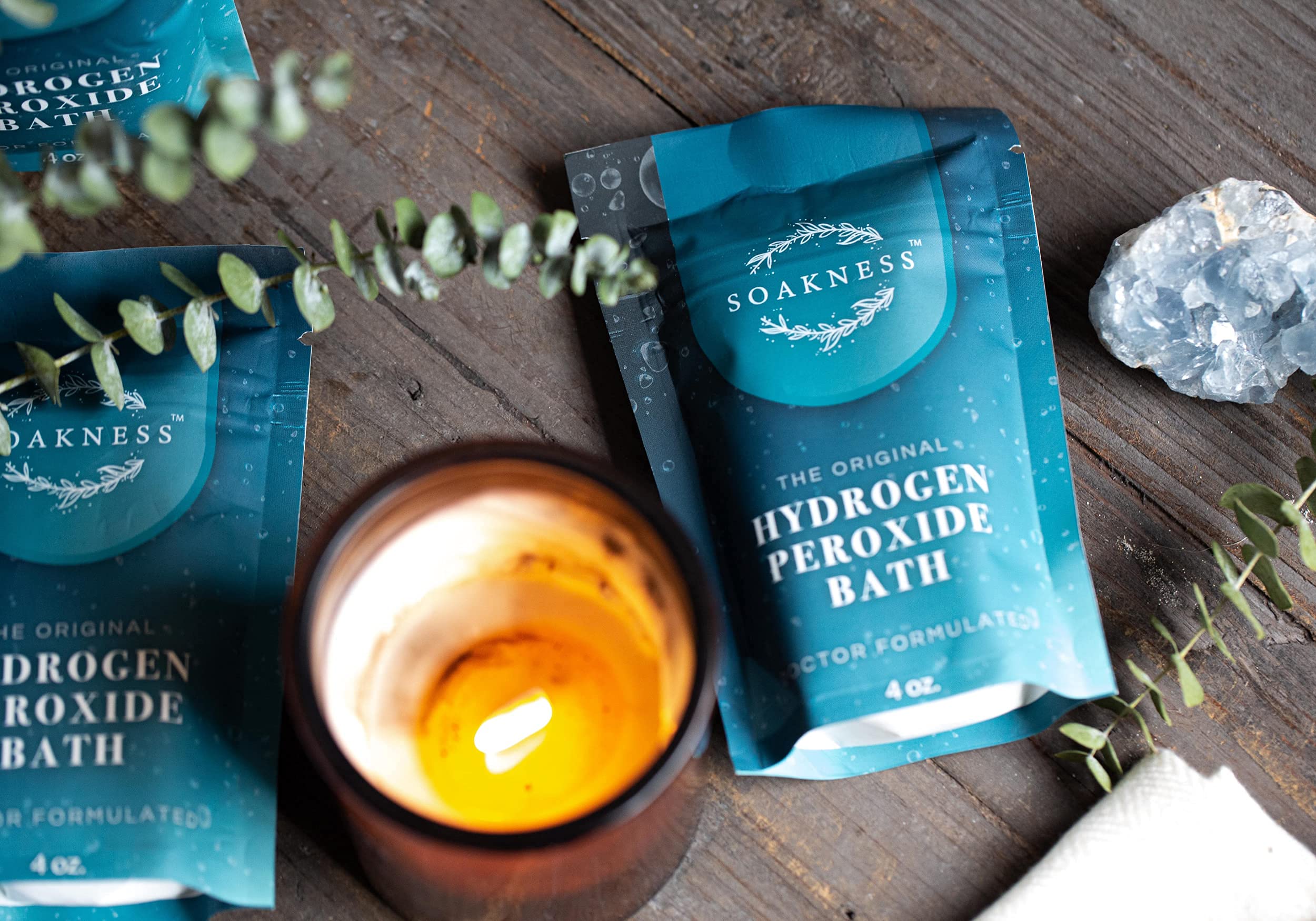 Hydrogen Peroxide Bath Epsom Salt Dead Sea Salts Clay Eucalyptus Colloidal Oatmeals & Hydrogen