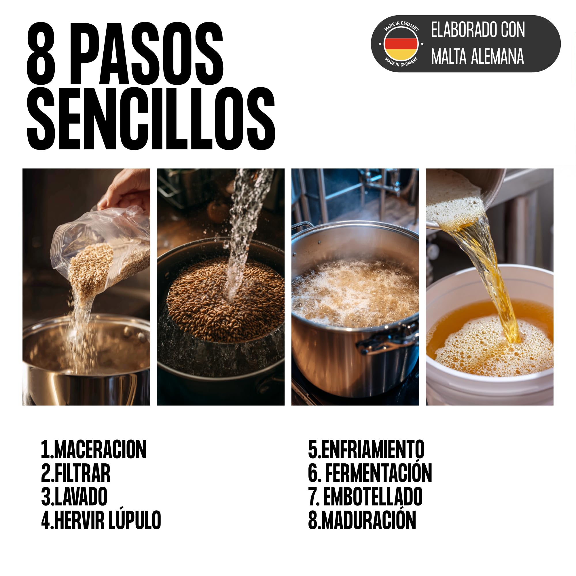 Hopline Kit para elaborar Cerveza Blonde - 5 litros - Elabora tu Propia Cerveza en casa - Regalo Ideal para Hombres, Padres o Amigos - Cerveza Artesanal - Regalo de cumpleaños Original