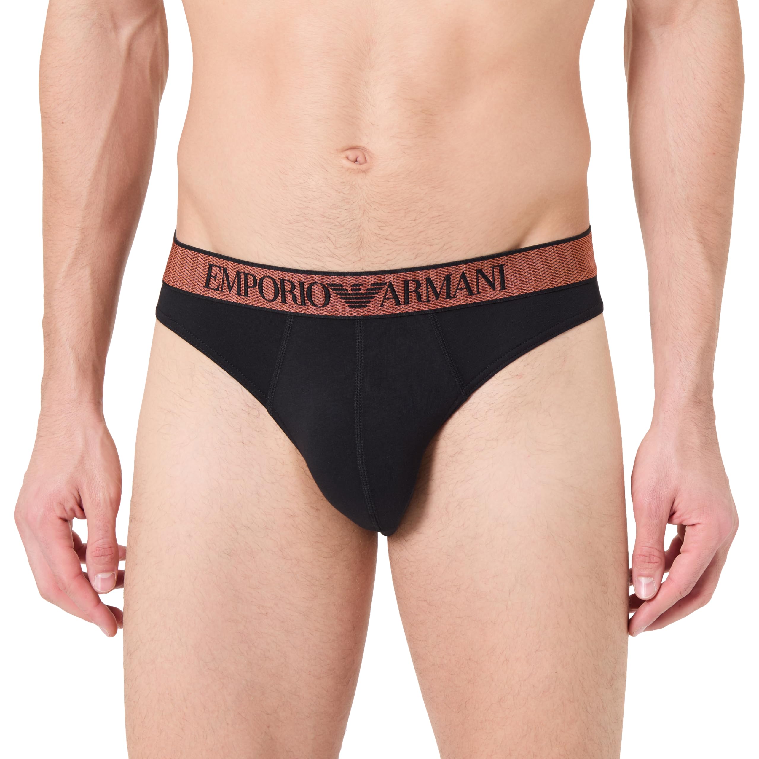 Emporio Armani Man's Shiny Logoband Brief Black M