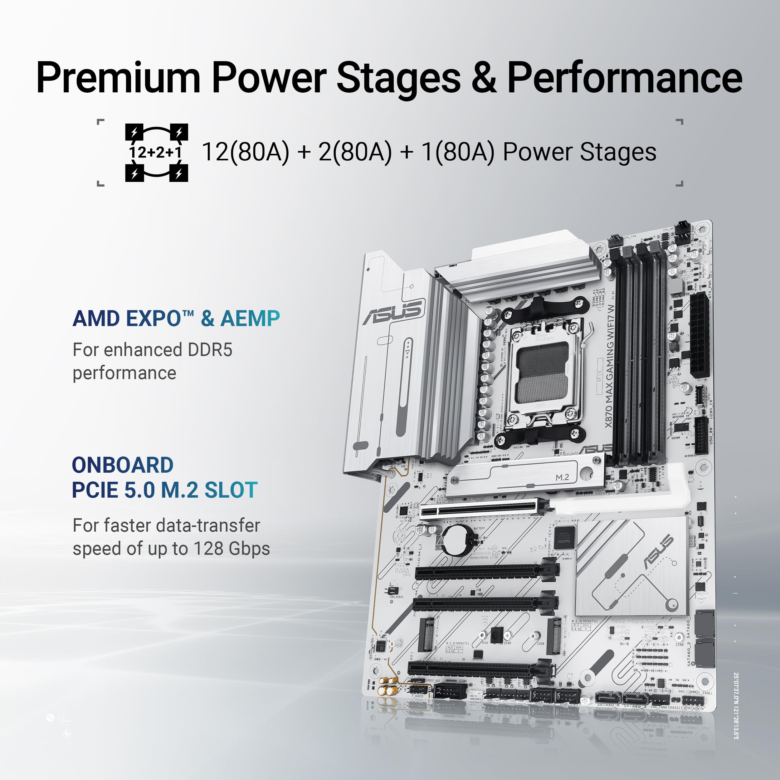 ASUS X870 Max Gaming WIFI7 W Socket de Carte mère AMD AM5 (Ryzen