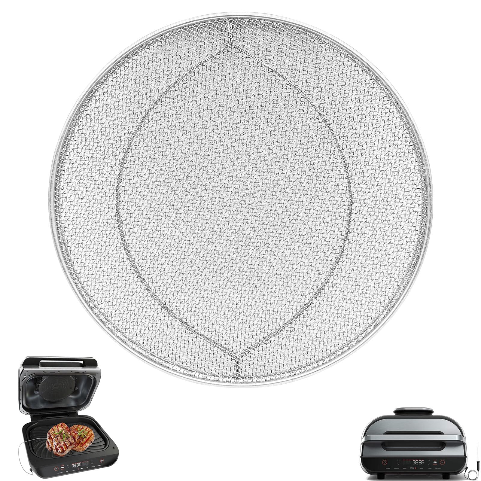 GWBSXM Splatter Shield for Ninja AG551UK Foodi Smart XL Grill, Replacement Stainless Steel Splatter Screen Air Fryer Accessories for Ninja AG551UK Foodi Smart XL 6-in-1 Indoor Grill