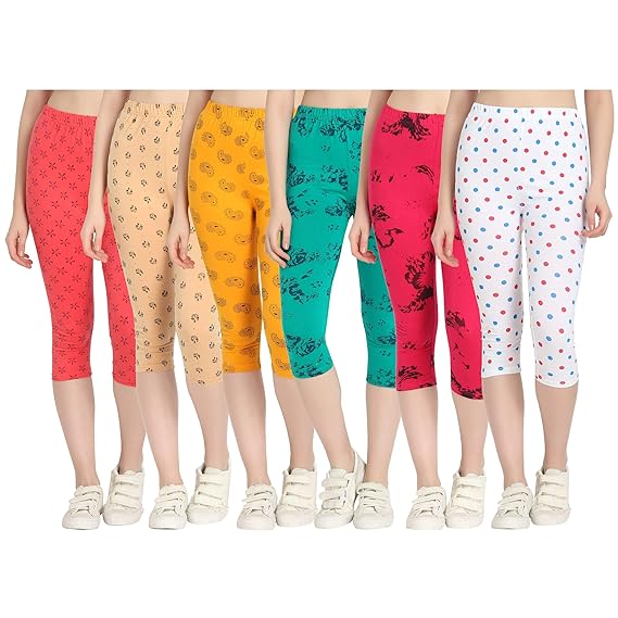 Printed Capri for Womens/Girl Pack of 6