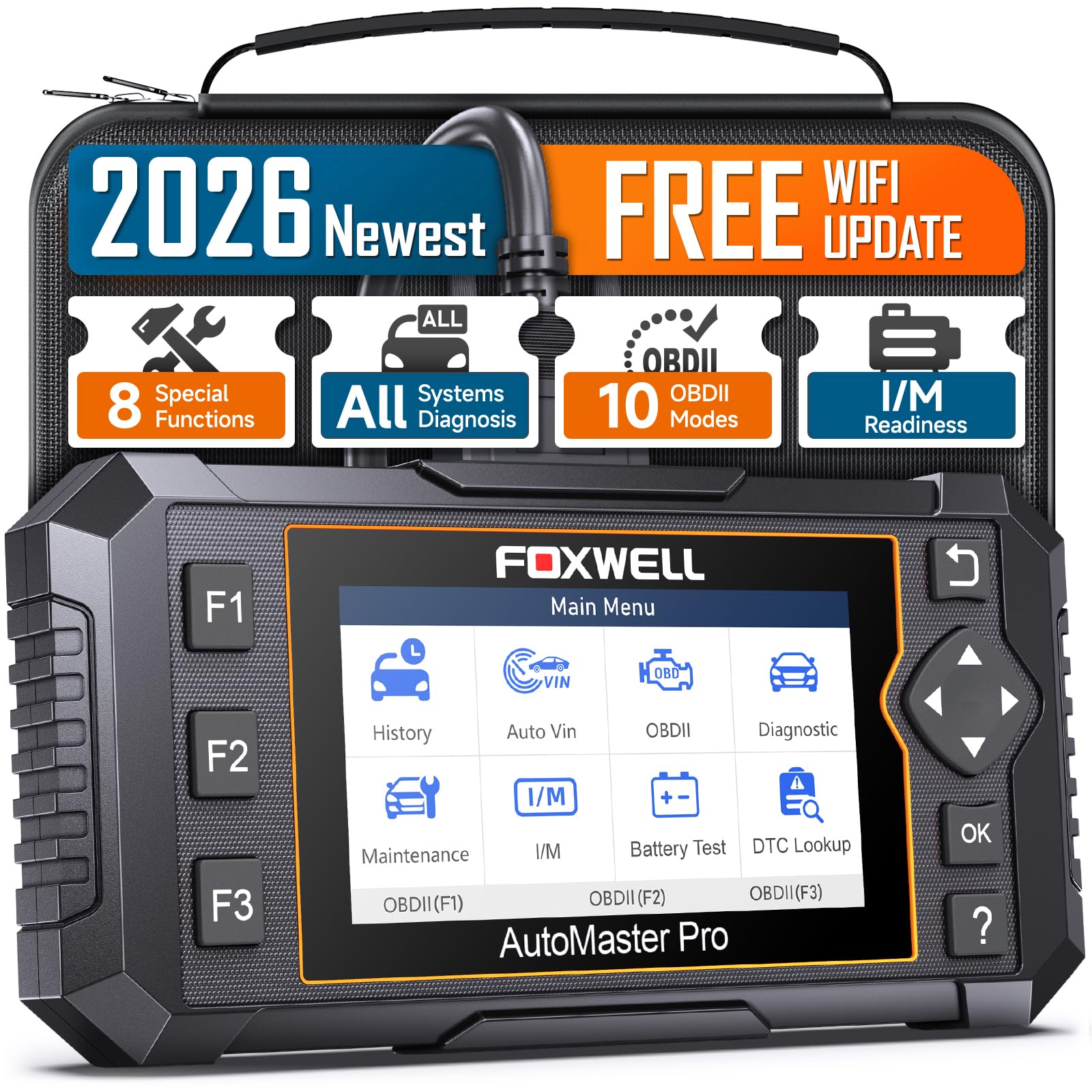 FOXWELL NT624 Elite OBD2 Scanner Upgraded from NT614Elite & NT604Elite Code Reader, All-System OBD2 Scan Tool, 8 Advanced Reset Functions, AutoVIN, Live Data, Lifetime WiFi Free Updates