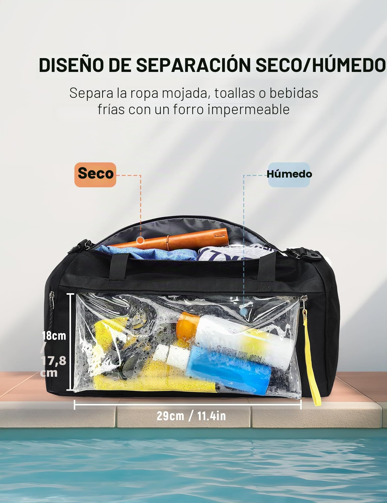 SKYSPER Bolsa Deporte 30L, Bolsa Gimnasio Separación Seca Húmeda Viaje Hombre Mujer