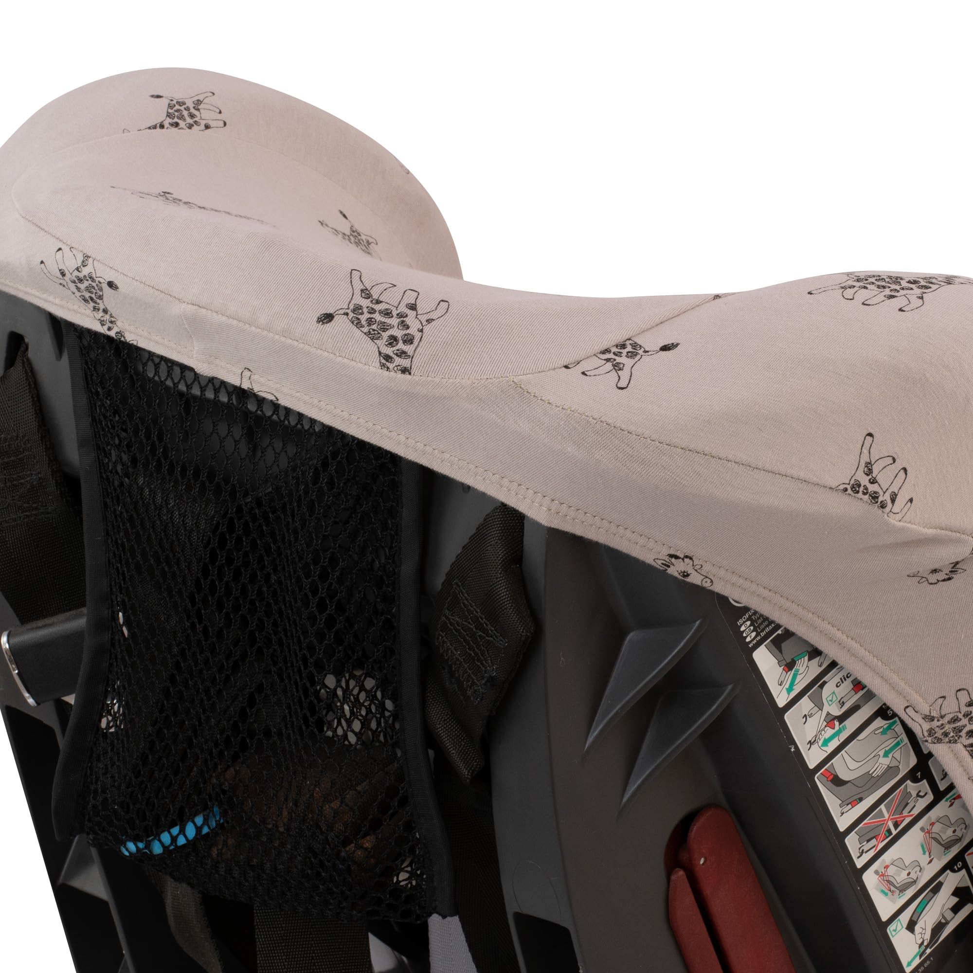 JYOKO KIDS Rivestimento per seggiolino auto senza testiera, realizzato in cotone extra morbido (GIRAFFE)