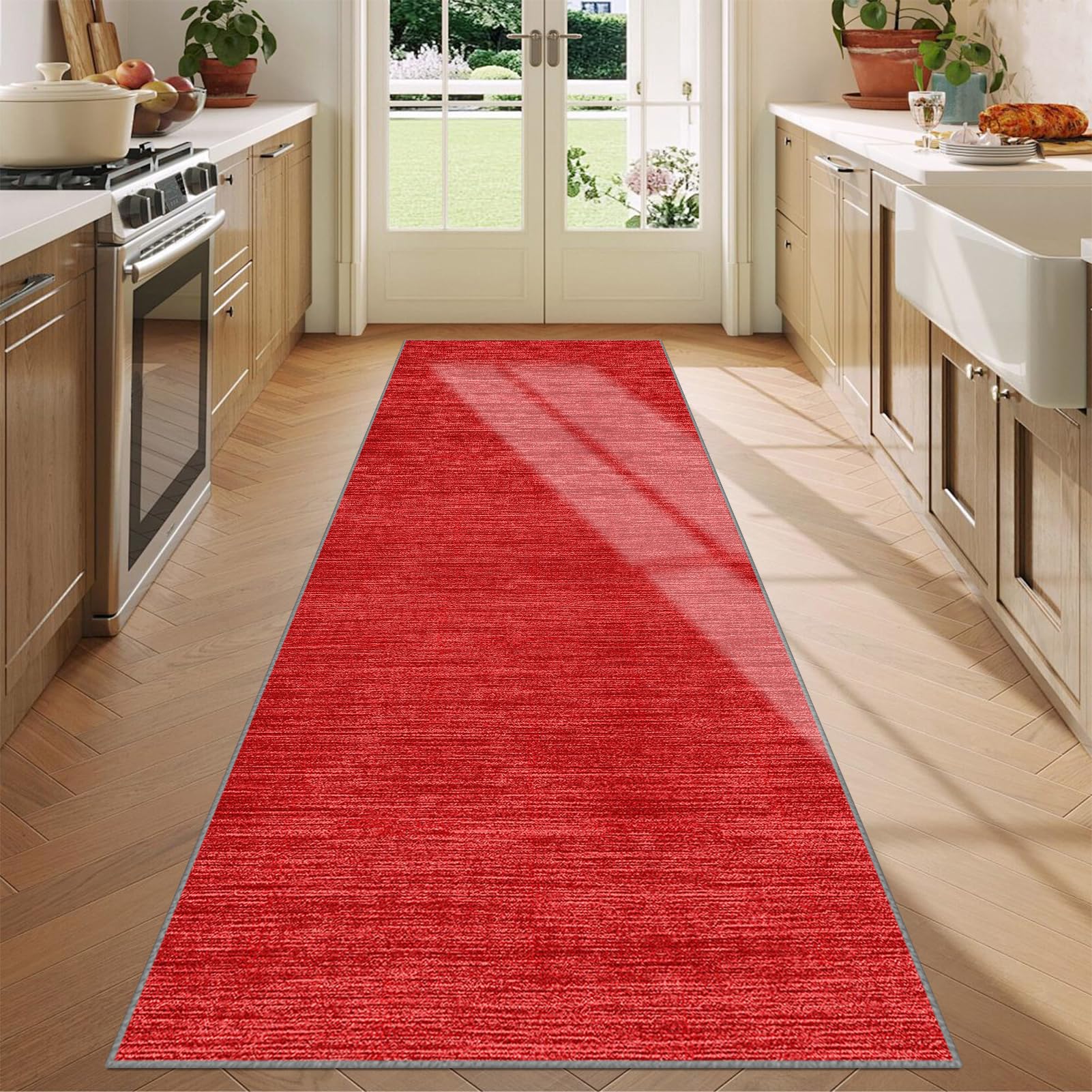 Laegnfho Very Long Hallway Hall Runner Carpet Runner Rug Non Slip Machine Washable Narrow Rugs Corridor Runners Heavy Duty Entrance Mat Kitchen Runners for Living Room Entryway Bedroom 80 x 230 cm