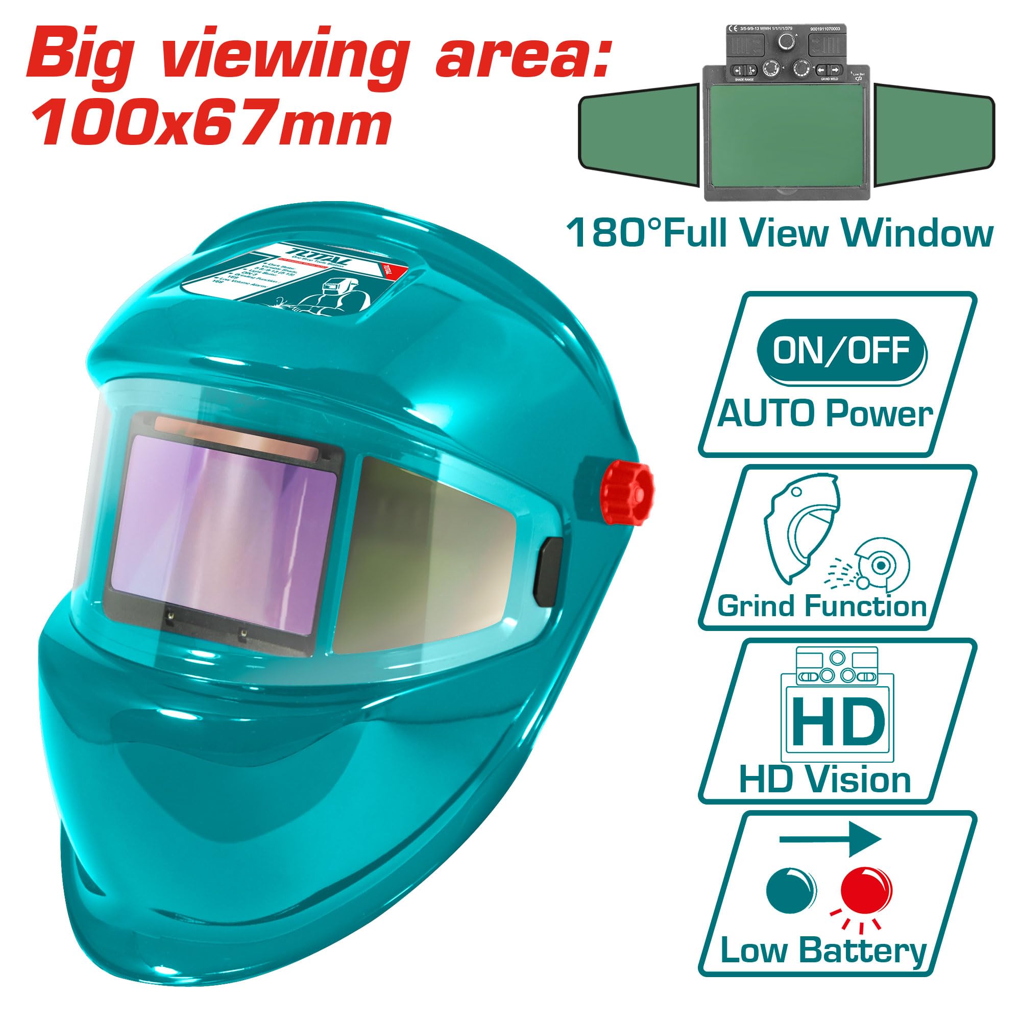 Casco da saldatura autoscurante 100x67 / INDUSTRIALE (TSP9103)