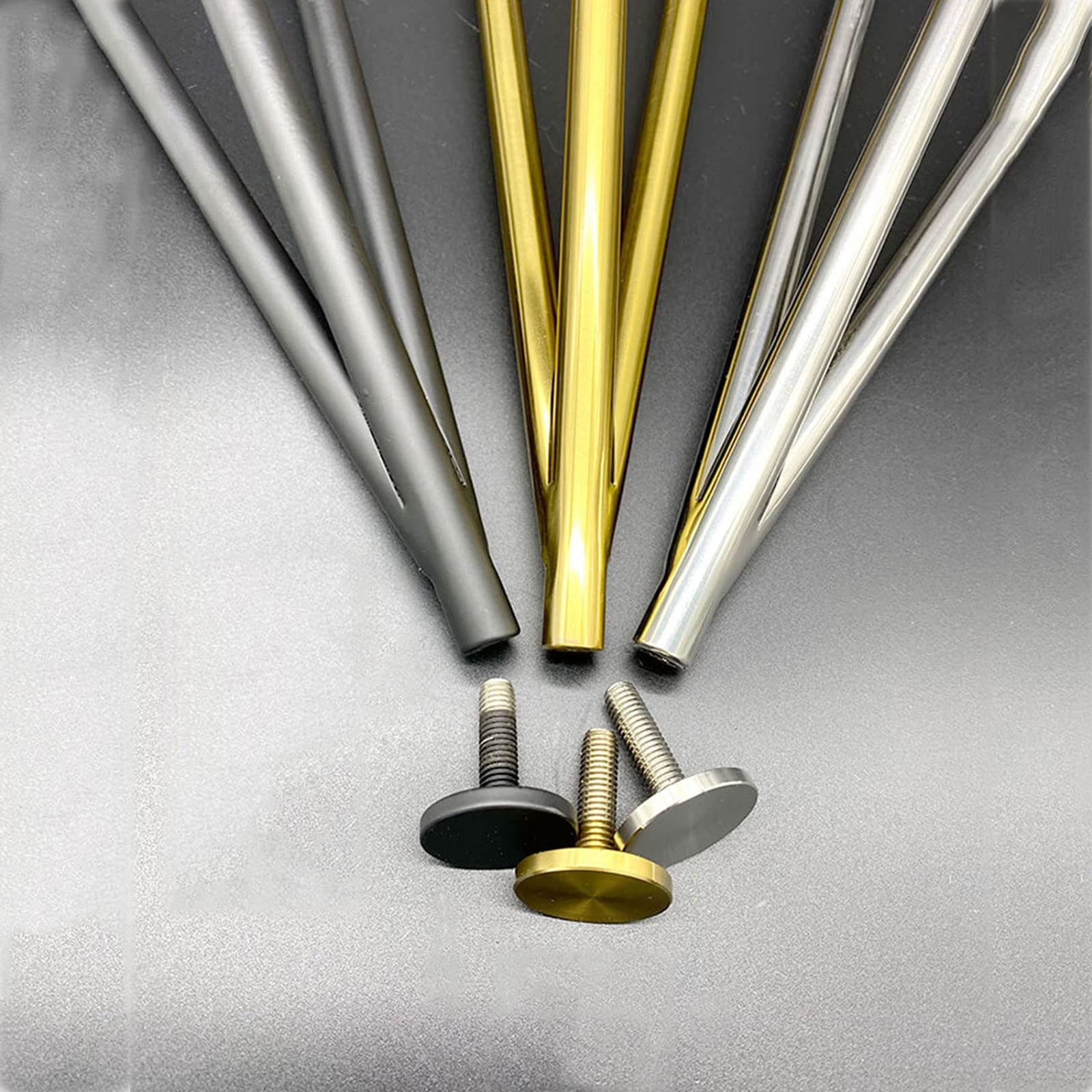 Gambe per mobili,Gambe per tavoli resistenti,Piedini in Metallo Regolabili X4,Gambe per Mobile da Bagno,per Fai da Te,Acciaio Inossidabile,con Viti/Argento/30Cm/12In