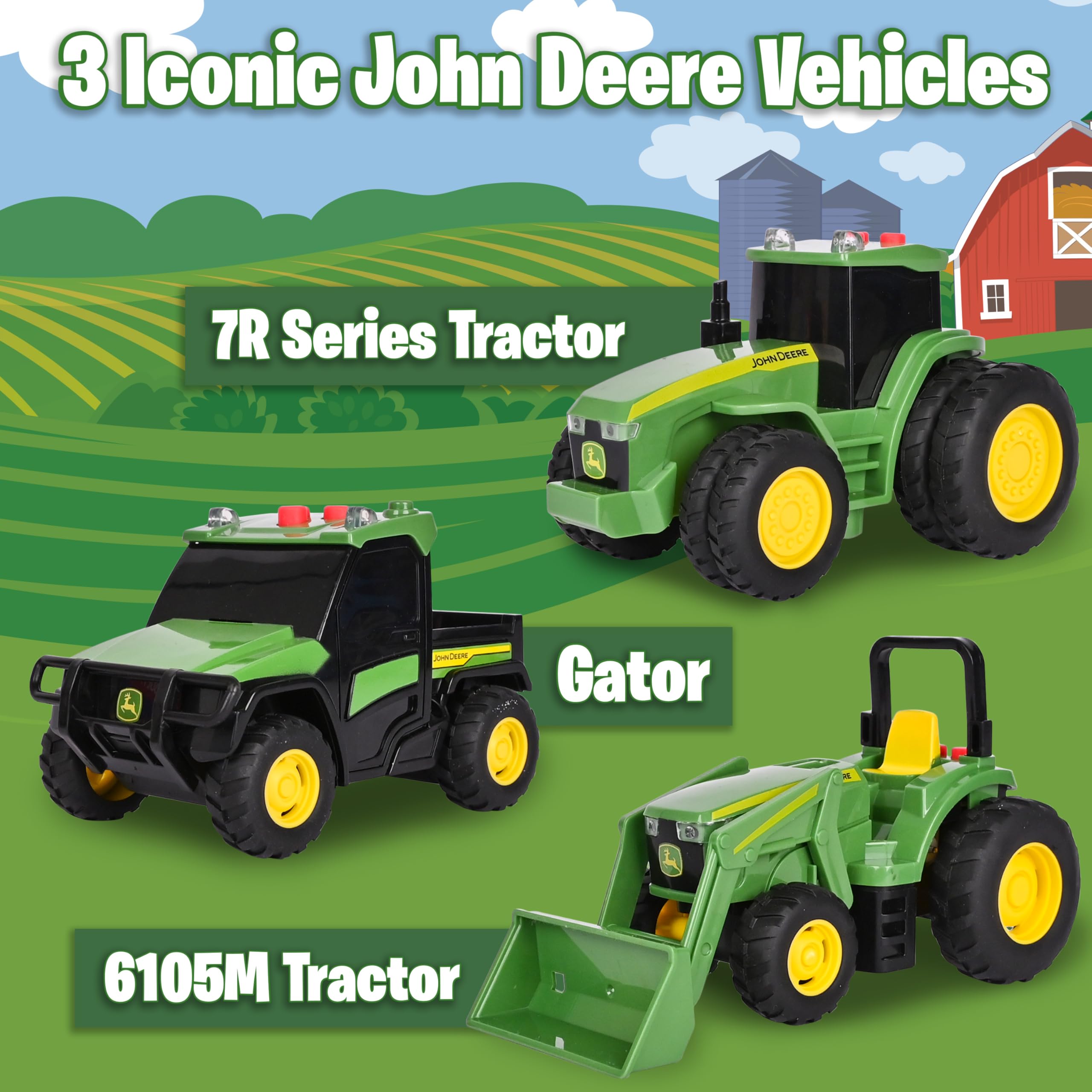 Amazon.co.jp: John Deere ミニファームビークル 3個パック おもちゃの