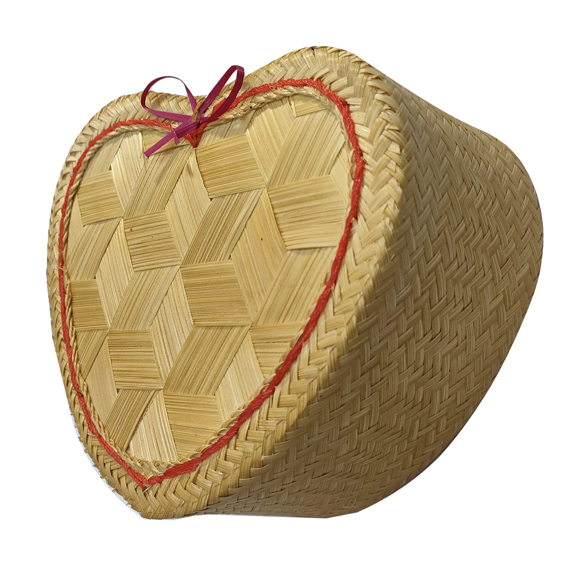 Heavens TvczBamboo Basket Sticky Rice Box Container Storage Heart Shaped Kitchen Kratip Stocker Handmade Laos Food Serving in Restaurant Serving Travel.Thai