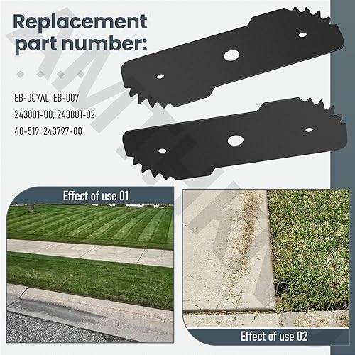 Miniatura 5 de Paquete de 2 cuchillas de bordeadora 243801-02 (7-34 pulgadas x 2-34 pulgadas), compatible con Black & Decker LE750 y EH1000 EB-007AL - Cuchilla de