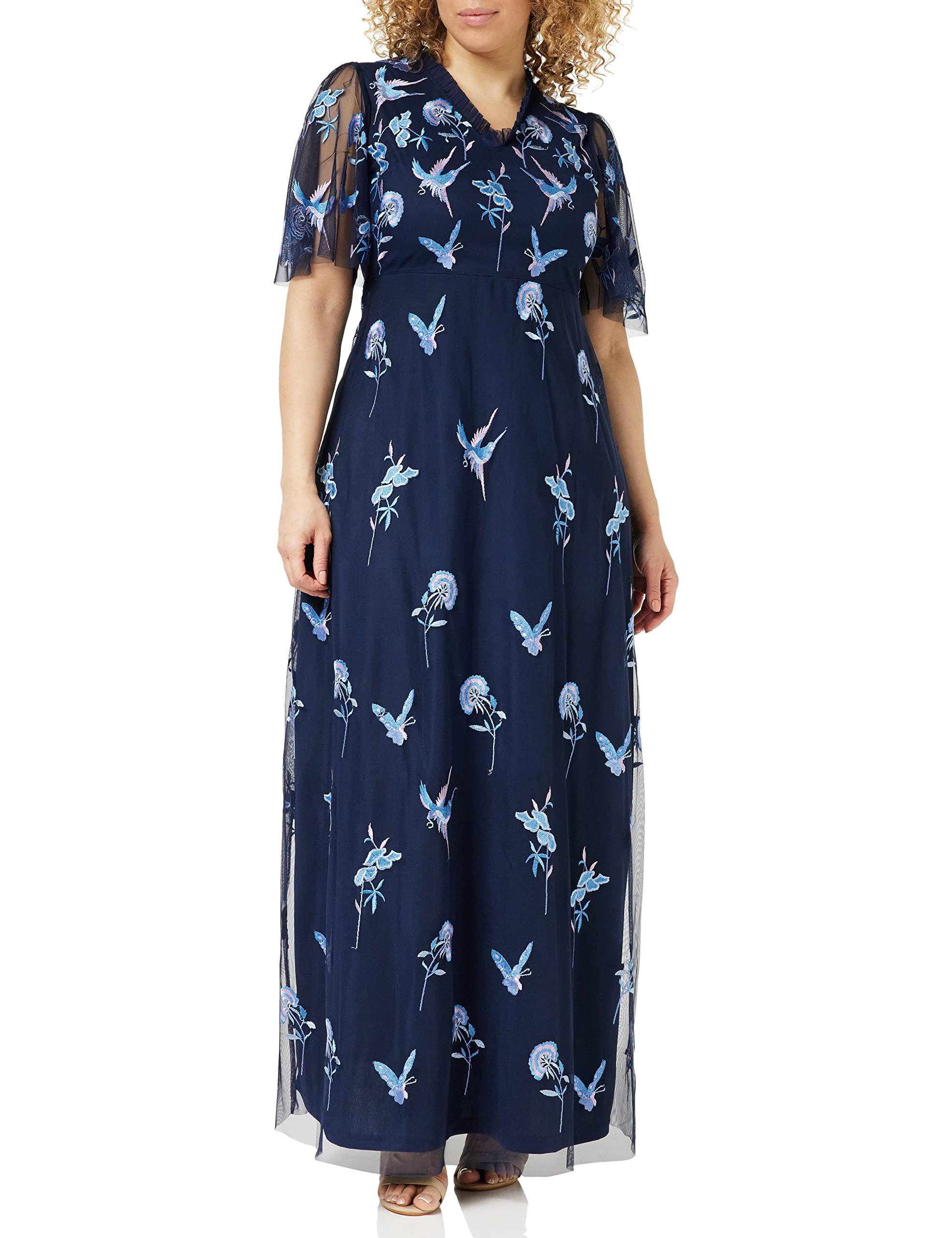 Frock And Frill Floral Embellished Dress For Women | Best Price KSA, image size:1969x2560