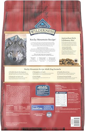 Miniatura 2 de Blue Buffalo Wilderness Rocky Mountain Recipe Alimento seco natural para perros adultos con alto contenido de proteínas carne roja con grano de 13