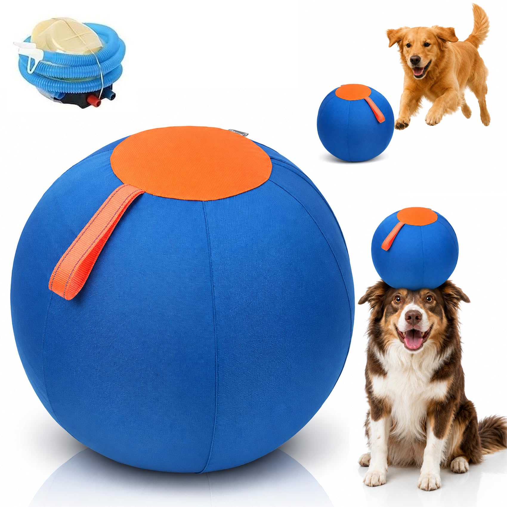 Wxshang Valkyrie Herding Ball, Herding Ball for Dogs, Durable Inflatable Giant Dog Balls for Outdoor Exercise, Mental Stimulation & Push-and-Chase Play (M)