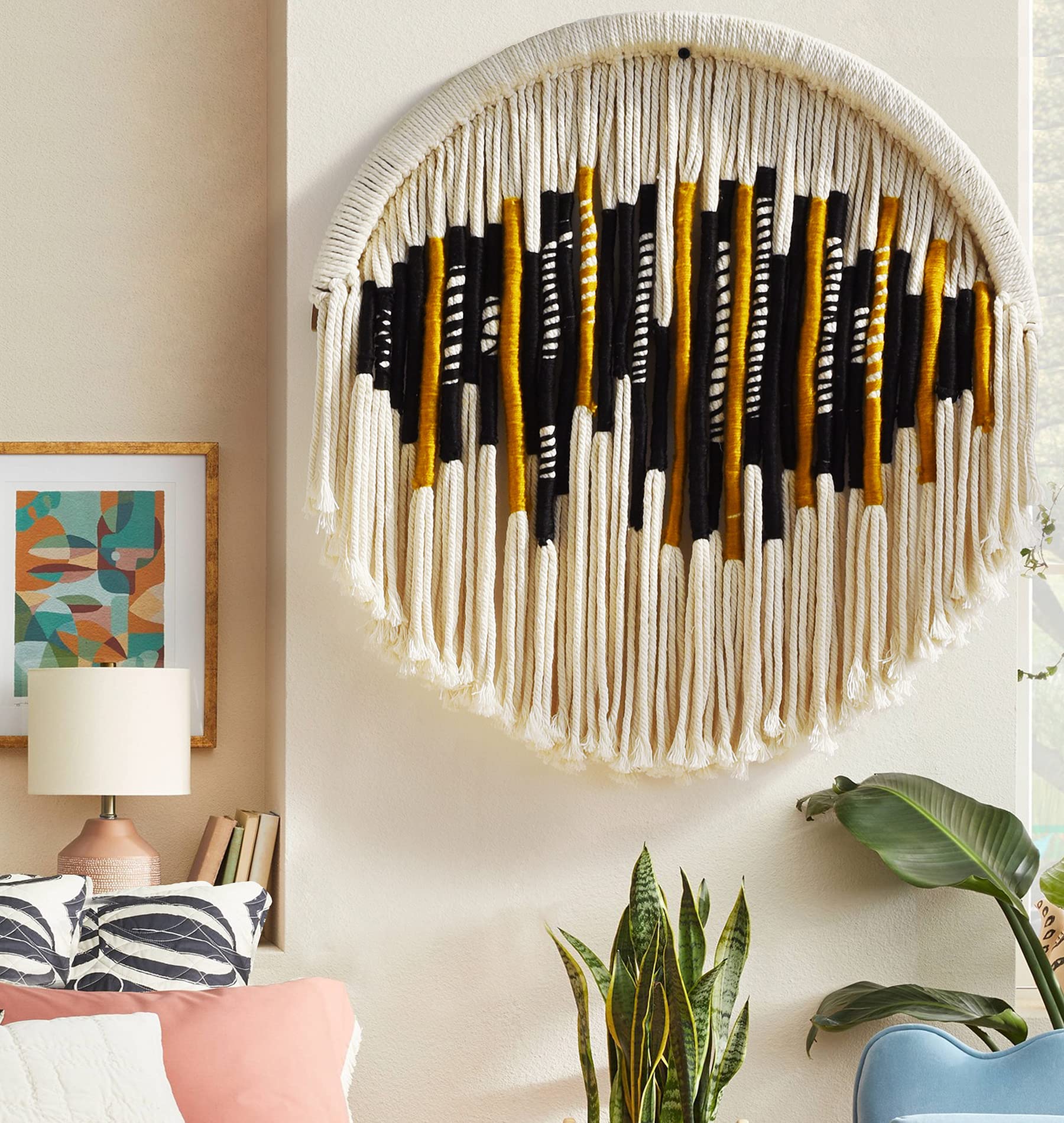 Buy Macrame Wall Hanging Woven Circle Colorful Handmade Home Macrame