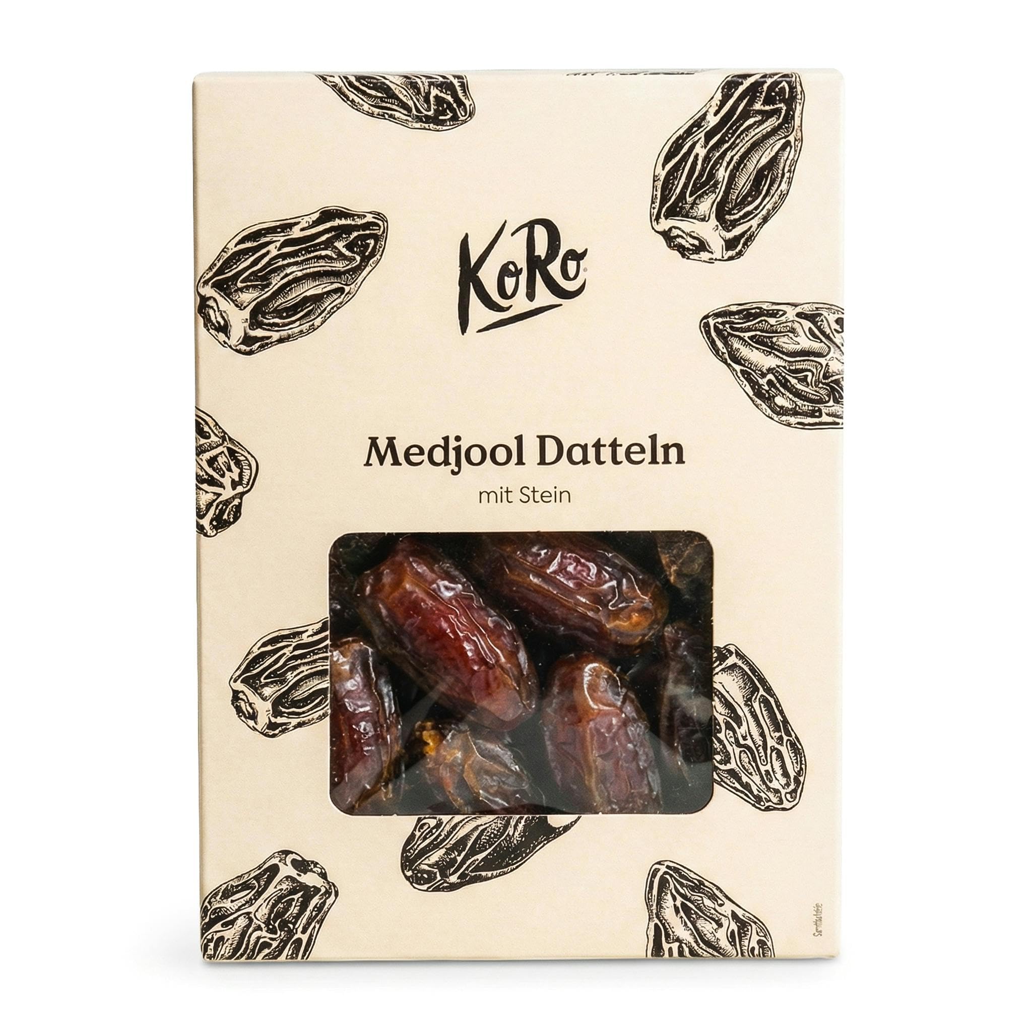 KoRo - Medjool Datteln mit Stein 1 kg - Unter der Sonne gereift - Besonders saftig-soft - Karamelliger Geschmack - Ballaststoffreicher Snack