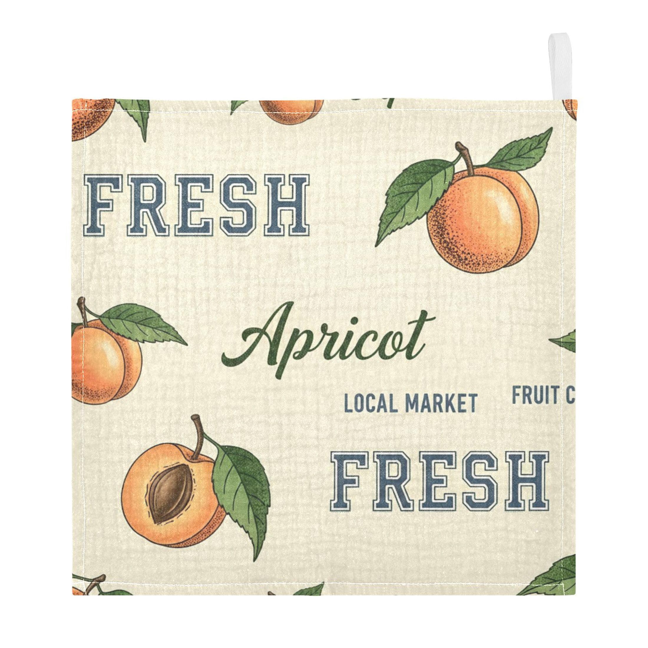 Fuauuyl Apricots Baby Muslin Washcloths Cotton Absorbent Soft Burp Cloths for Newborns Infants Toddlers, Reusable Face Towels for Sensitive Skin, 5 Pack, 12x12 in