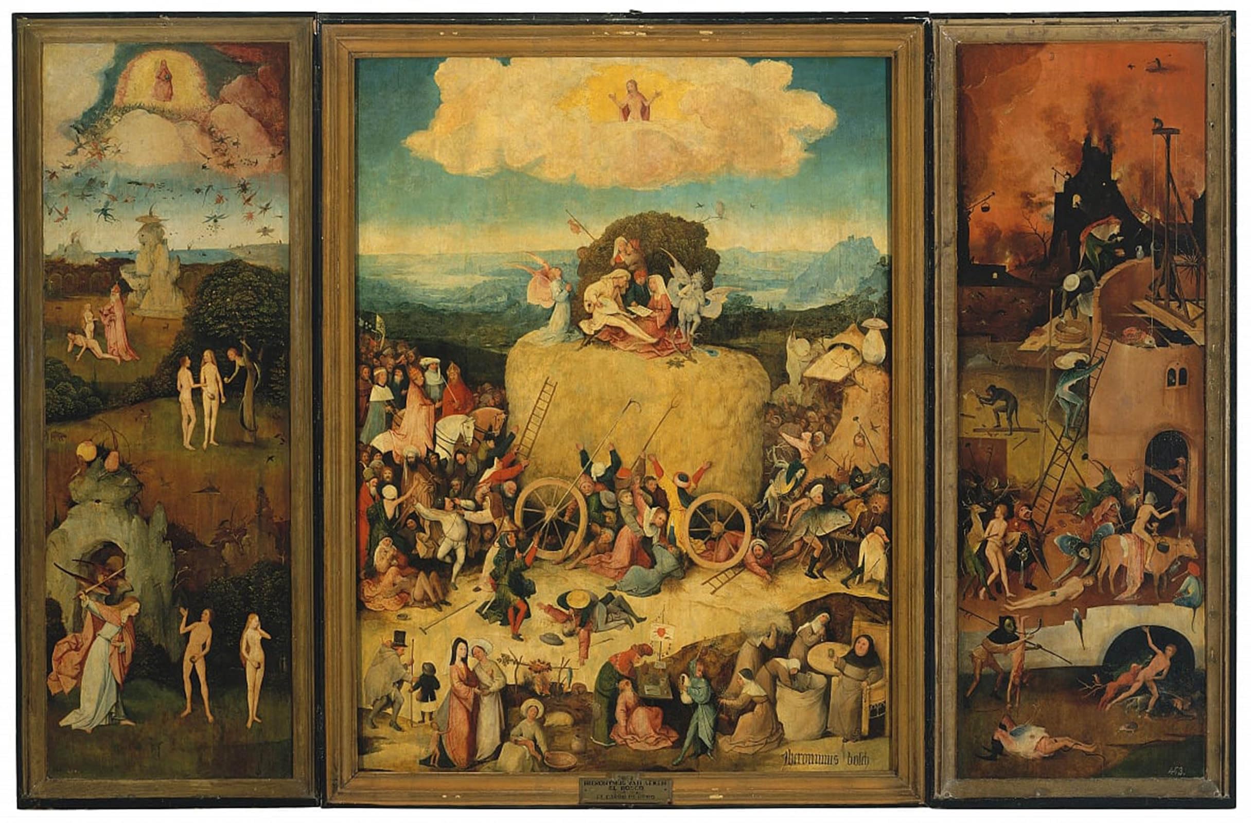 SERENDIPITP Abstract Painting Mural Print Picture Wall Decor Painting the Hell by Hieronymus Boske Vintage Wall Artwork for Home Decor 60x90cm