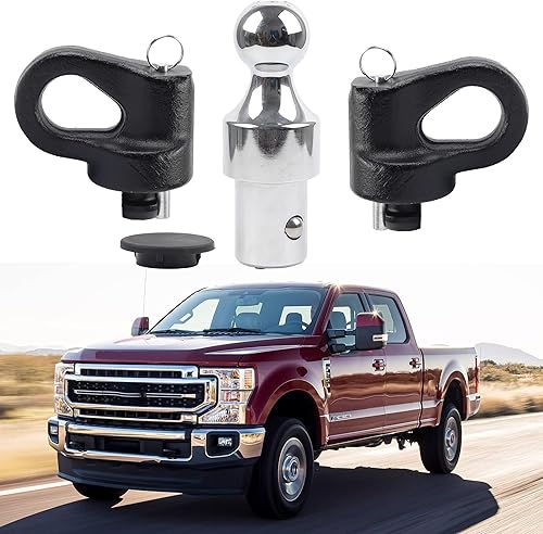 Dasbecan 60692 Kit de cadena de seguridad de cuello de cisne de 30 K, 2-516 pulgadas, compatible con F250 F350 F450 Super Duty GMC Sierra 2500 3500