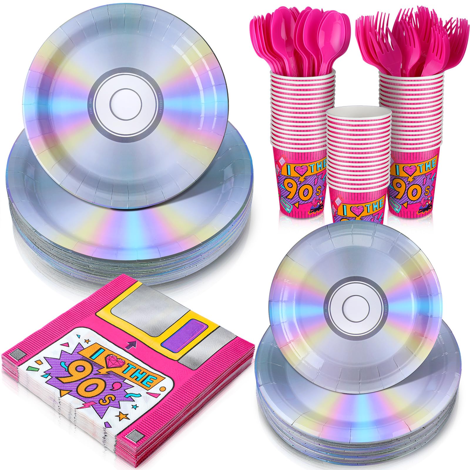 Amazon.com: Yungyan 252 Pcs Retro 90s Plates and Napkins Set I