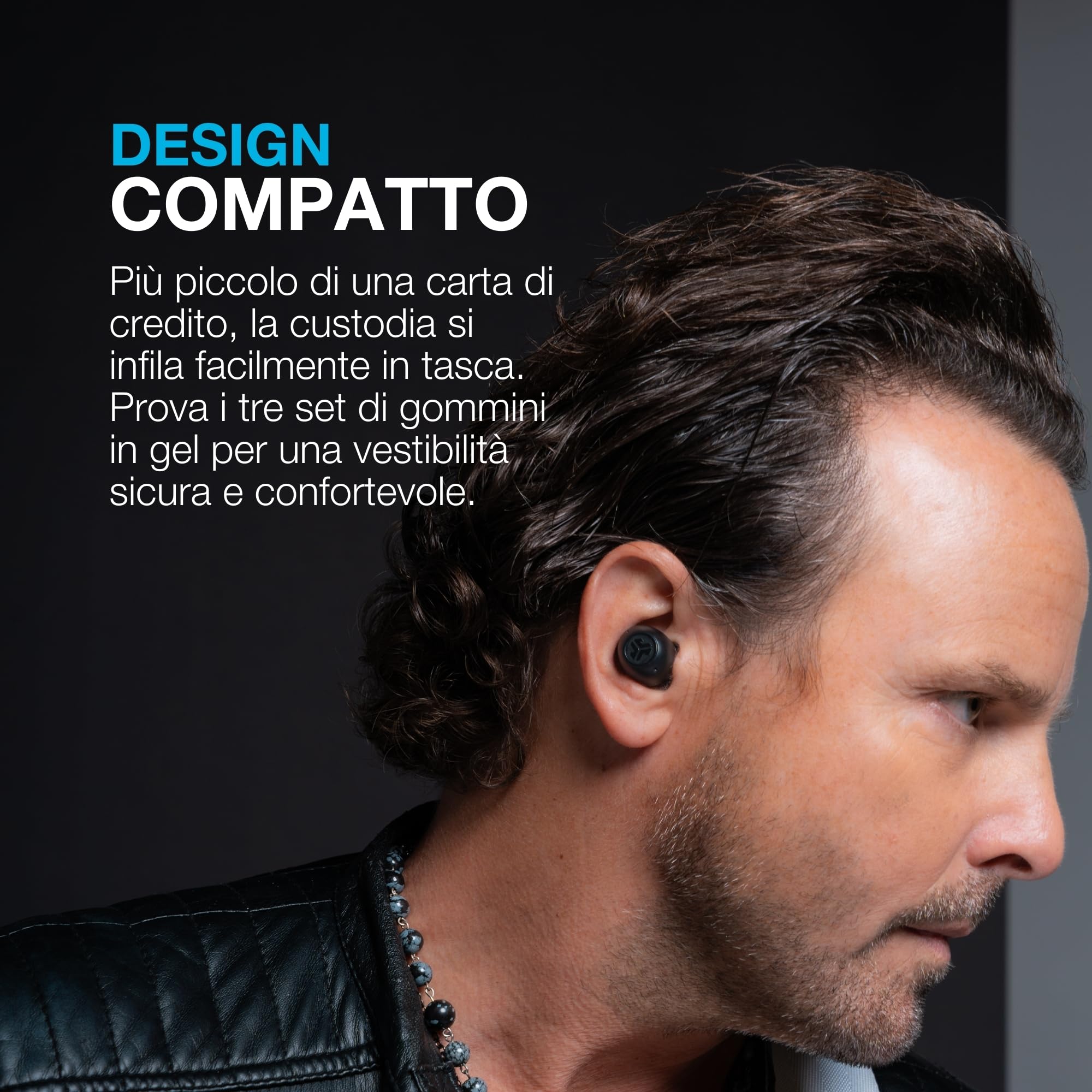 JLab Go Pop ANC Auricolari Bluetooth ANC, Bianco | 24+ h di autonomia, IP55 resistenti al sudore, microfono, chiamate chiare e connessione multipoint
