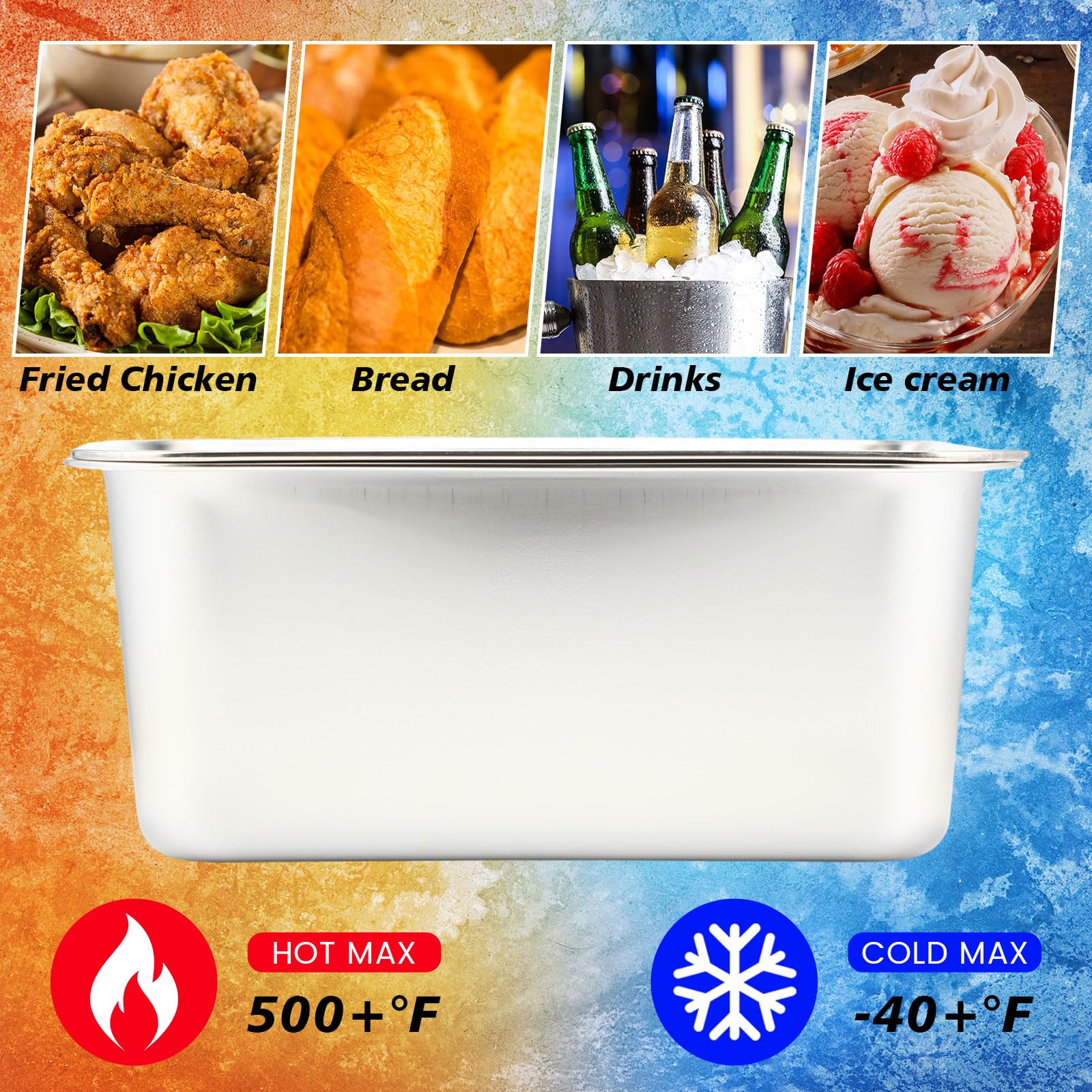 Sumind Confezione da 6 padelle profonde da 15,2 cm, con coperchio, vassoio per vapore in acciaio inox, per alimenti, sciroppo d'acero, catering, ristorante, hotel, buffet, forniture da cucina