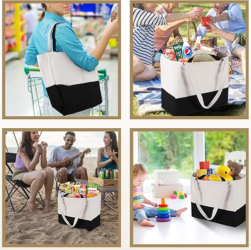 Miniatura 5 de LINICE Bolsas de compras reutilizables para comestibles, plegables y resistentes, con asas