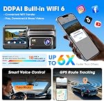 DDPAI 4K Dual Dash Cam Front and Rear, Built-in 32G eMMC Dash Camera for Cars, 64GB Card Included Dashcam,GPS, Night Vision, 5G WiFi, 7-Days Parking Mode, 3" IPS, ADAS, WDR, Support 512GB, Z60