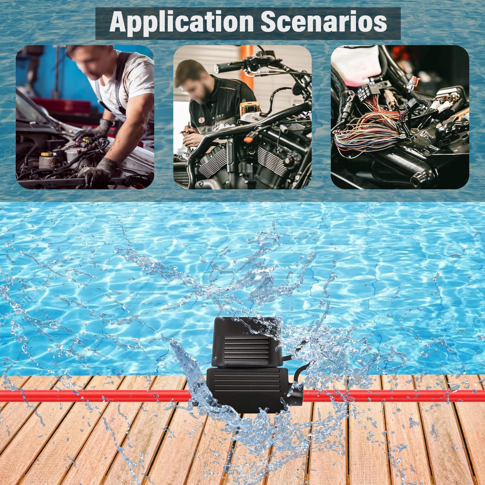 Portafusibili Impermeabile 12AWG Per Auto, Moto E Barca - Include Fusibili 10A, 15A, 30A, 40A | Protezione Circuiti Elettrici - Foto 3