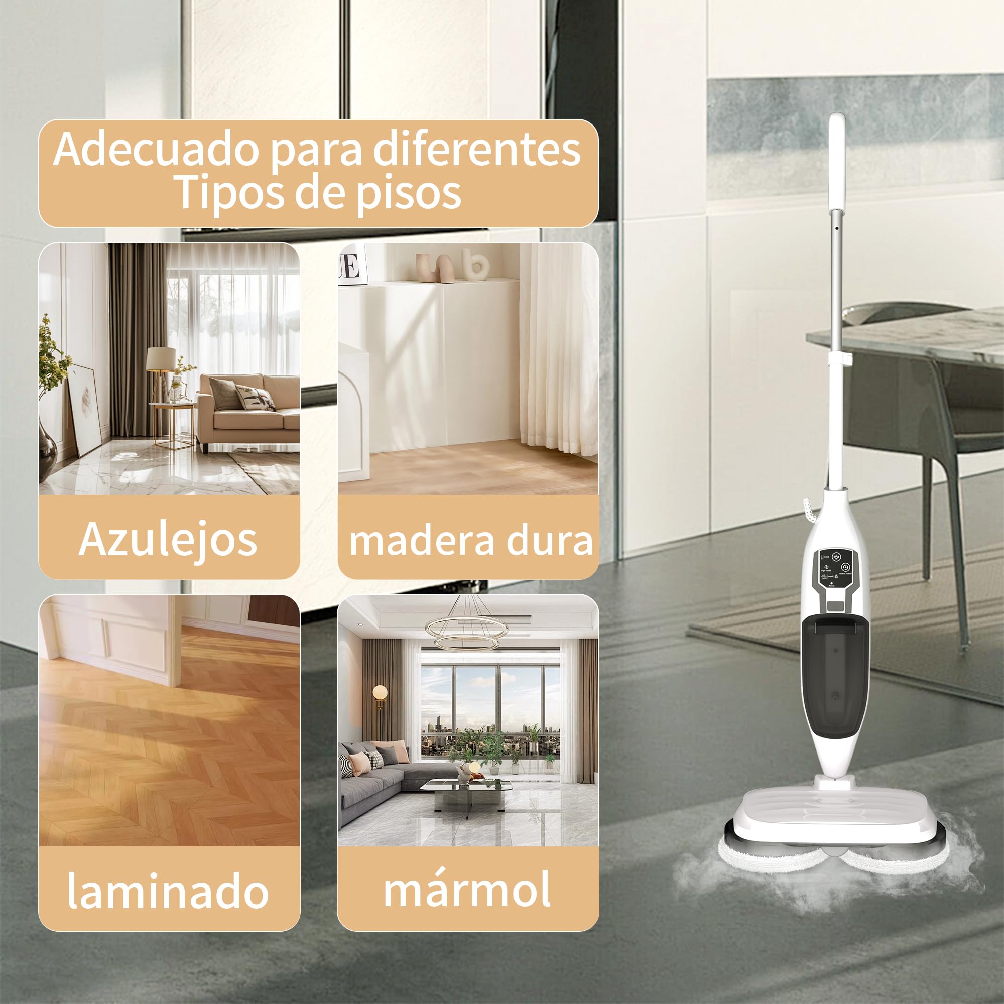 Escoba de Vapor,Escoba de Vapor para Suelos Duros, Limpieza Profunda, Limpiador de Vapor portátil multifunción, 13 Accesorios para Suelos de Madera, Laminado, Vinilo, baldosas