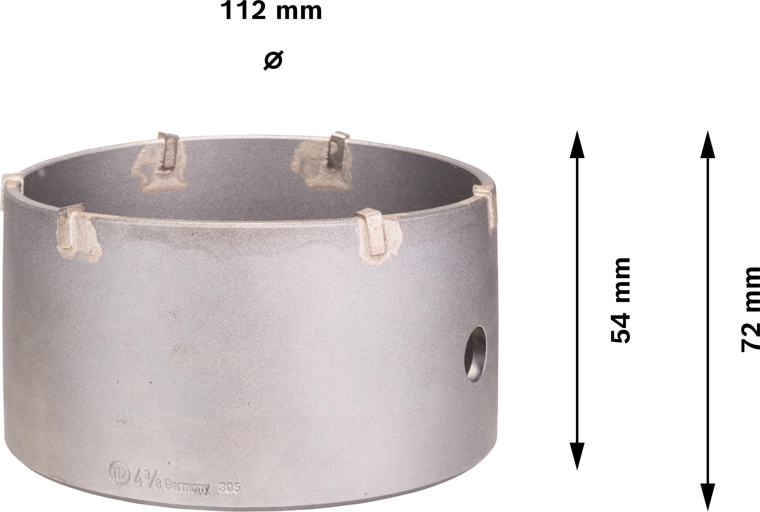 Bosch 2 608 550 617 - Corona perforadora hueca SDS-plus-9, 112 mm, 112 x 50 x 72 mm, 6, pack de 1