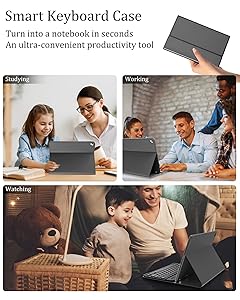 Keyboard Case for iPad 9th Generation 2021 10.2 Inch, Detachable Wireless Rechargeable Keyboard for iPad 8th/7th Gen, Slim Folio Stand Cover with Pencil Holder for iPad Pro 10.5" / iPad Air 3rd Gen