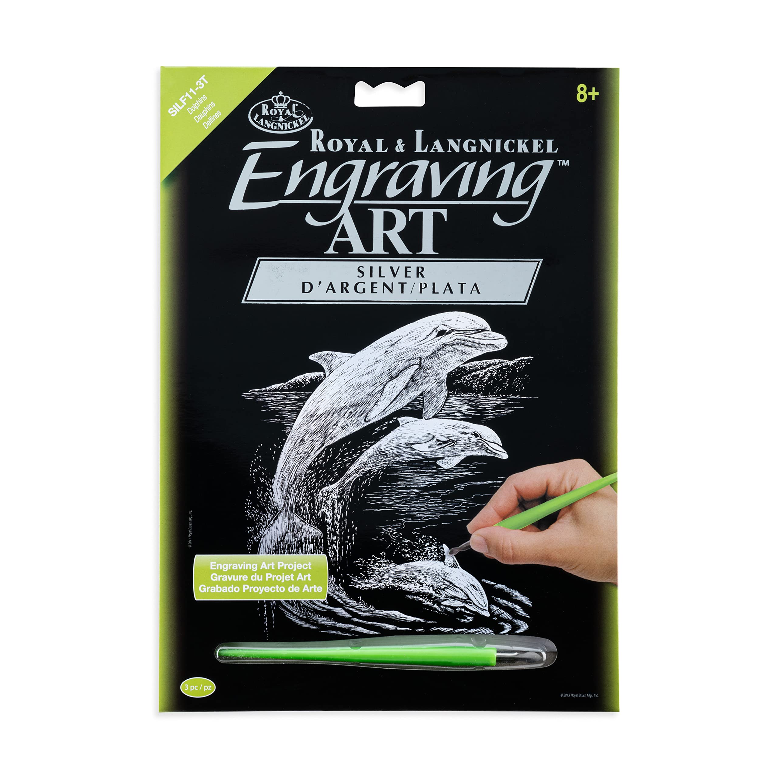 Amazon.com: Royal and Langnickel Silver Engraving Art, Dolphins
