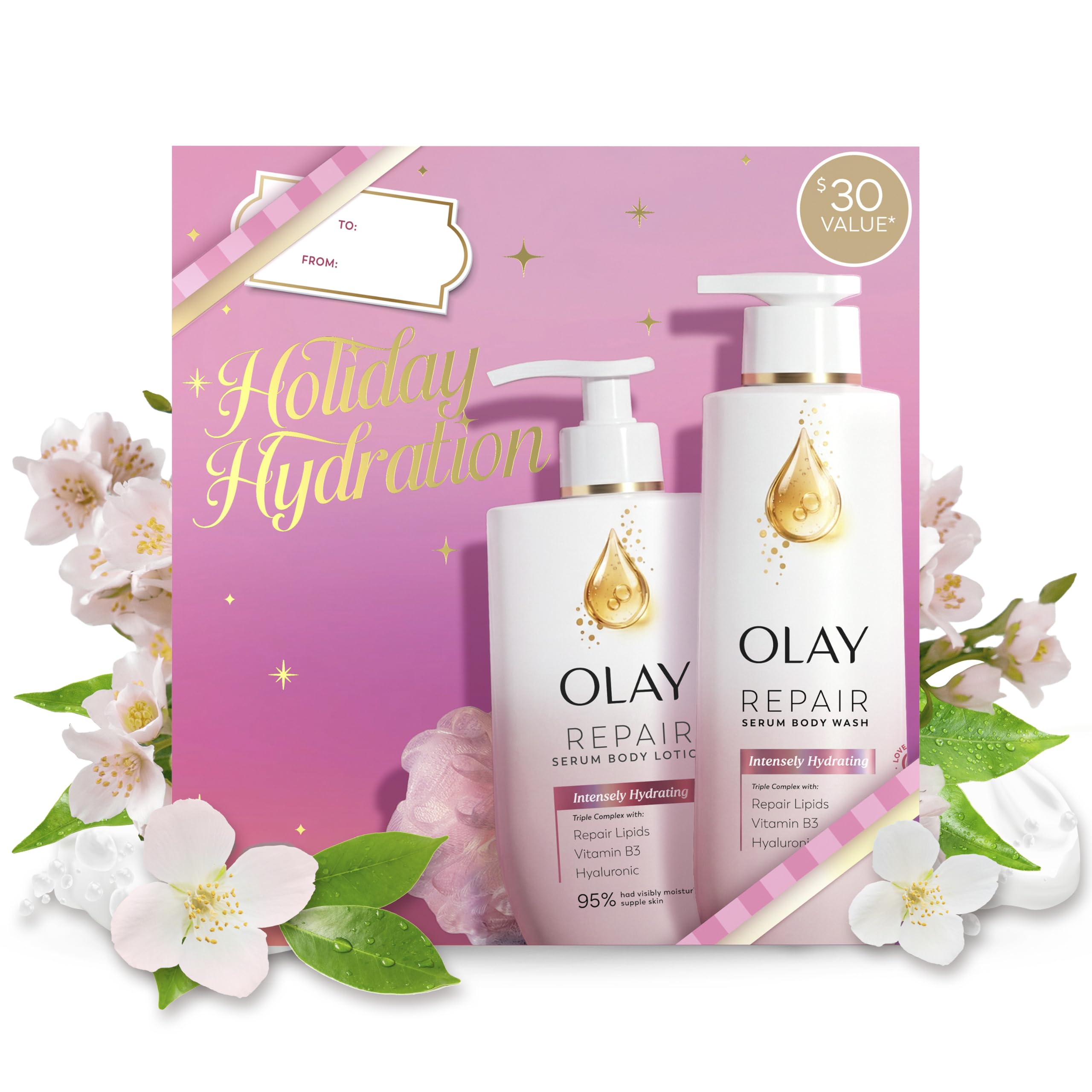 Olay Holiday Harmony Limited Edition Gift Pack with Body Wash & Lotion, 2pk