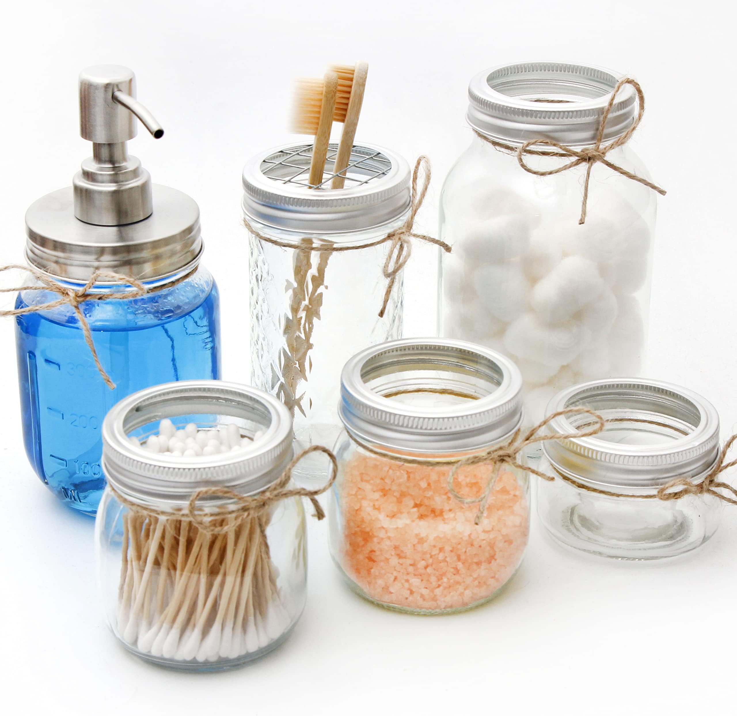 Mason Jar Bathroom Accessories Lids Set(4pcs) Jars Not