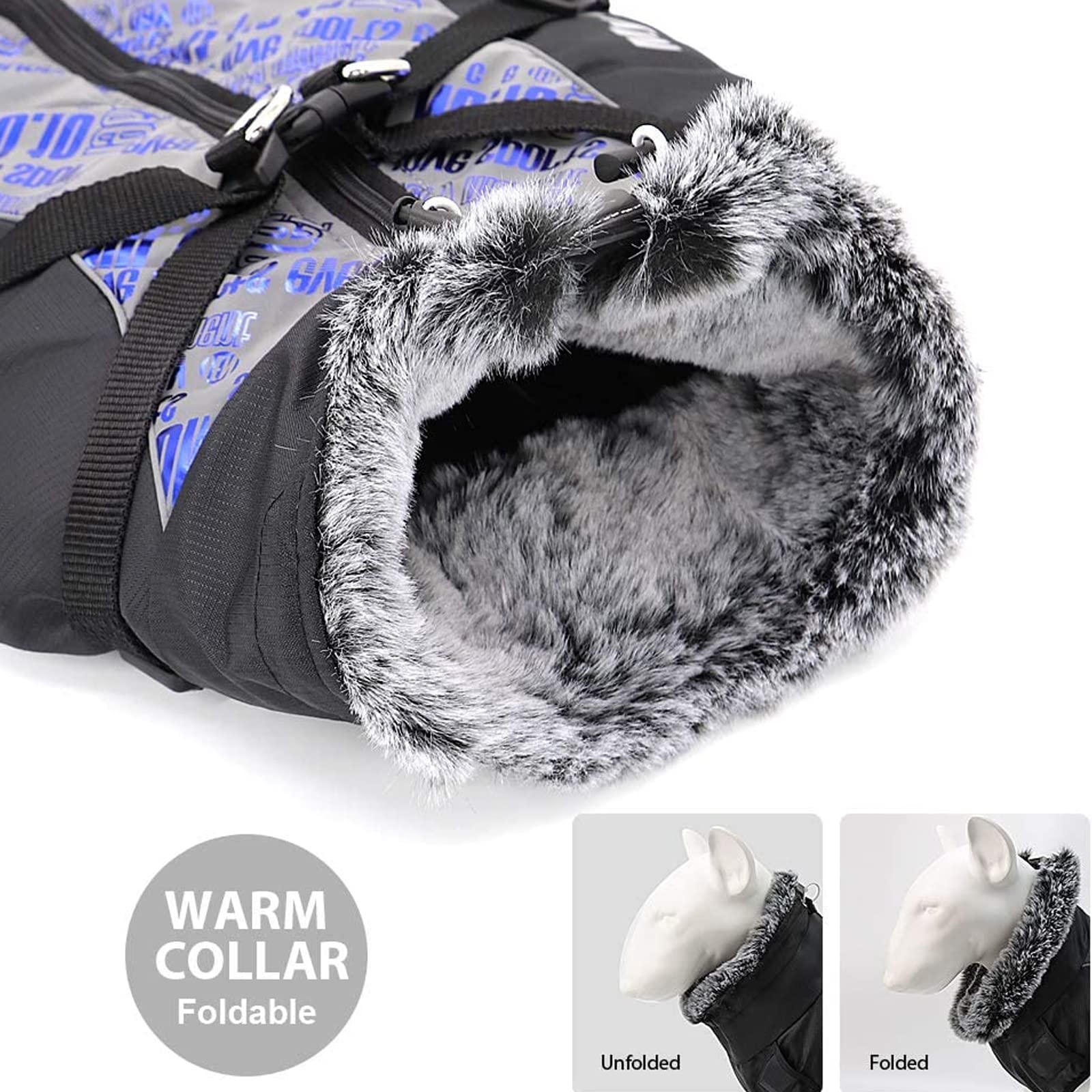 PETCUTE Cappotto Cane Invernale, Cappotto per Cani Impermeabile con Imbracatura,Giacca Invernale Calda con Strisce Riflettenti,Giacca Antivento per Cani di Piccola Taglia Grande Media,5XL