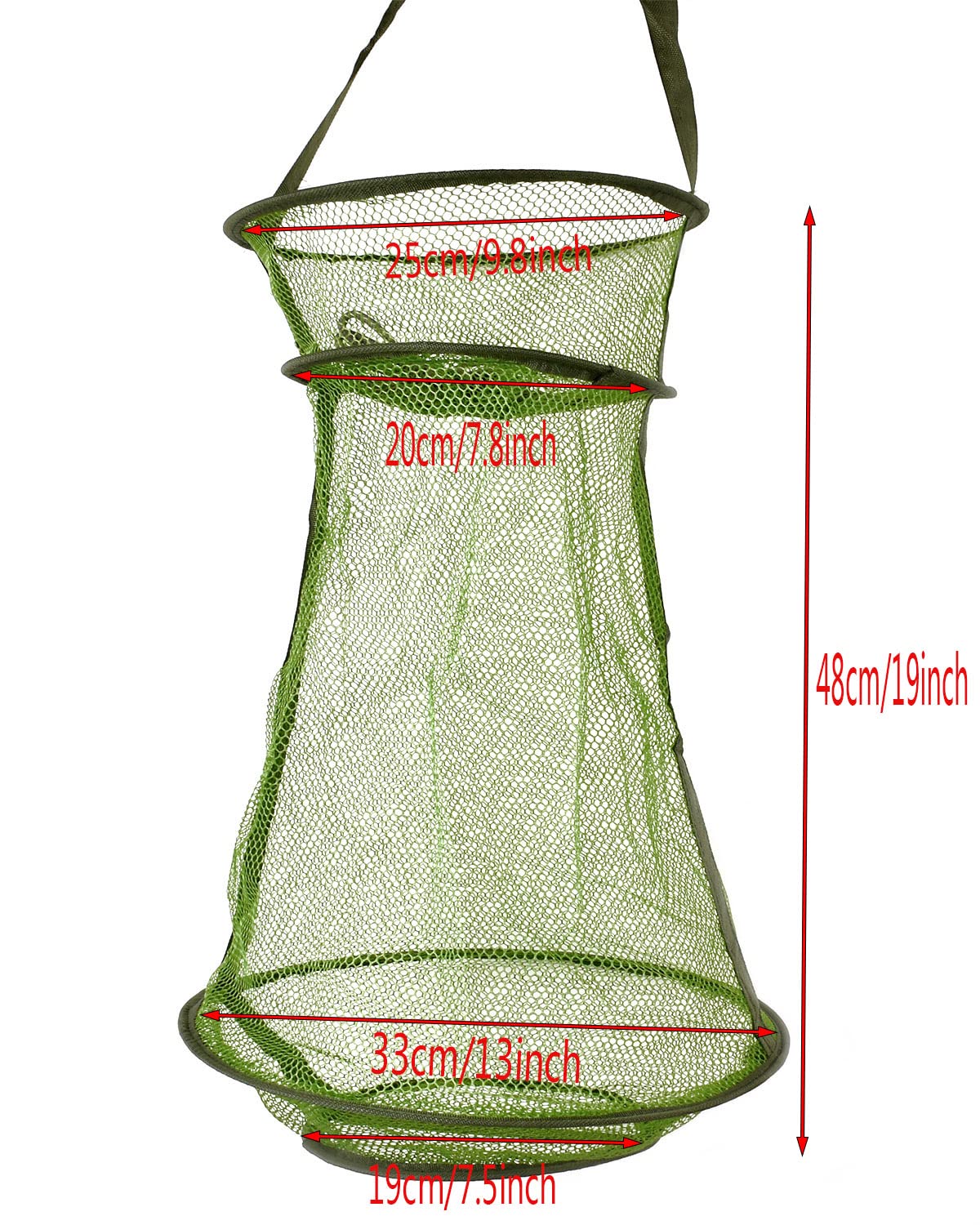 Foldable Fish Cage/Fishing Net/Fish Basket/Fish Pocket Shrimp Basket for Bait Crayfish Fish Crab Fish Shrimp,Foldable Fishing Mesh Trap