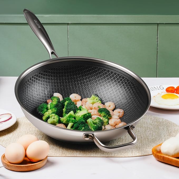 Wok SLOTTET Hybrid 12 Pulgadas con Vaporera Antiadherente Acero Inoxidable miniatura 6