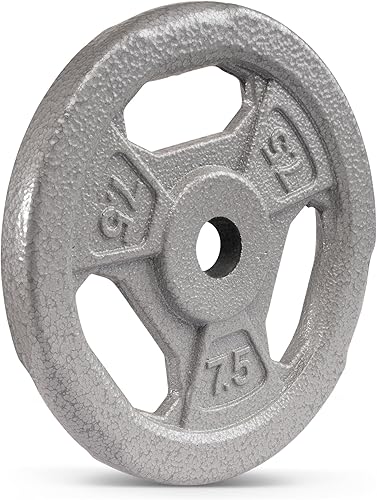 Miniatura 12 de Marcy Placas de agarre estándar clásicas de hierro fundido de 1 pulgada para entrenamiento de fuerza y levantamiento de pesas B. 5lb_individual,A.