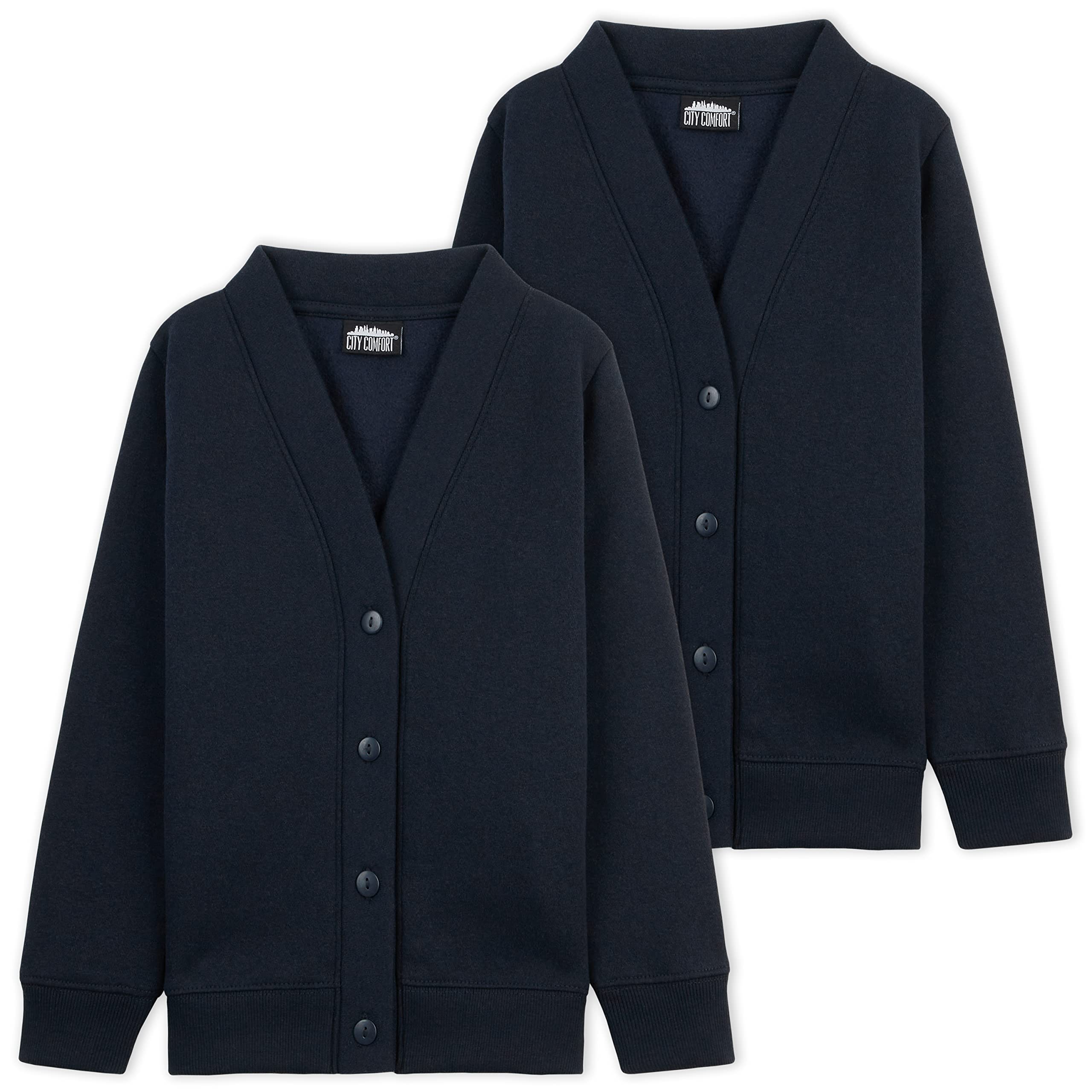 CityComfort Cardigan Niños, Chaleco Niño de Punto, Jersey Niño Negro Azul Marino, Prendas de Punto para Niños Moda Uniforme Ropa para Niños 3-14 Anos Multipack de 1 ó 2 Unidades