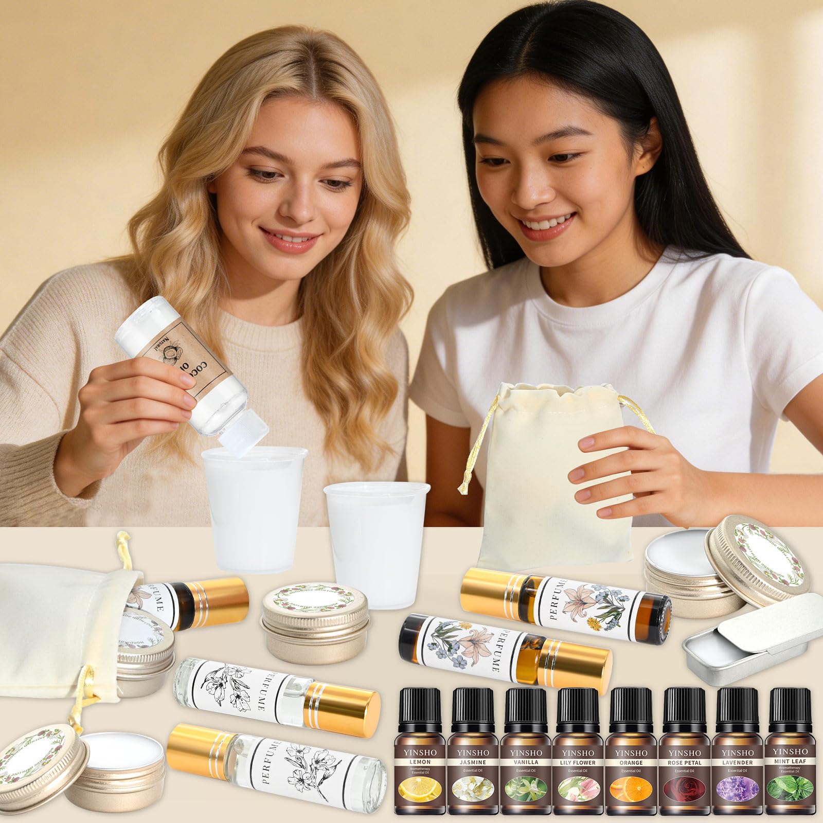 Gdblam - Set di profumi fai da te da donna, kit creativo per adulti, fai da te con olio essenziale, mini profumi con piccolo flacone spray, regalo per donne/ragazze/uomini
