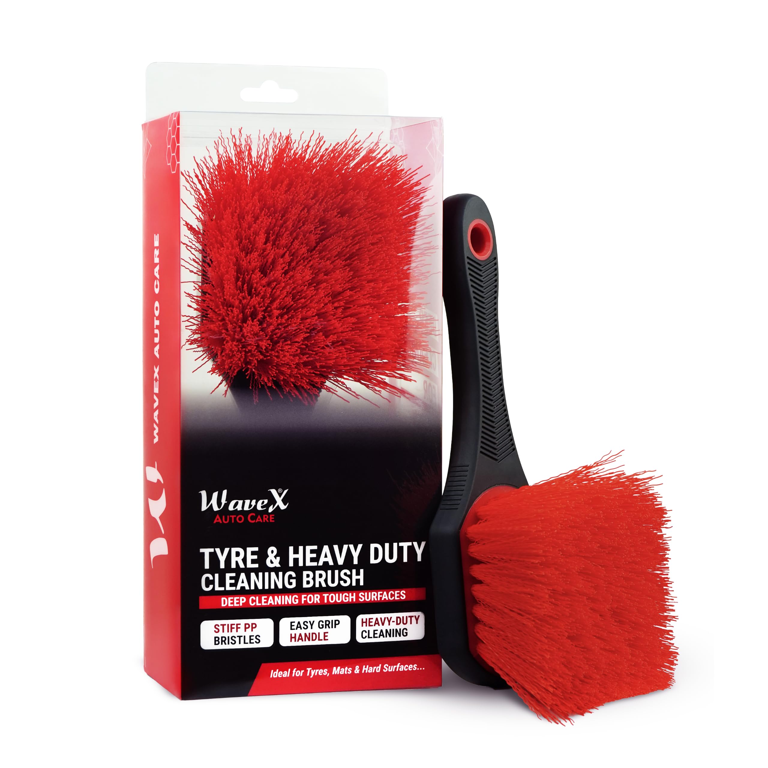 Wavex Tyre & Heavy Duty Cleaning Brush for Car & Bike Detailing | Stiff PP Bristles | Heavy Duty Scrubbing Brush for Tyres, Floor Mats, Foot Mats & Hard Surfaces-image-40