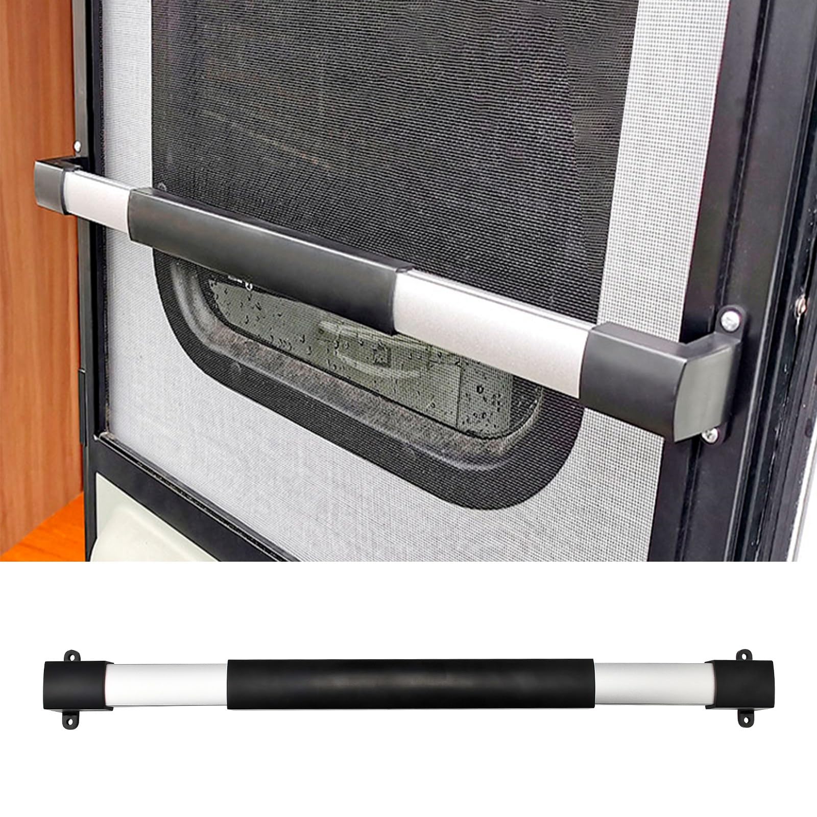 Barre transversale de poignée de porte moustiquaire de camping-car réglable 43-74 cm