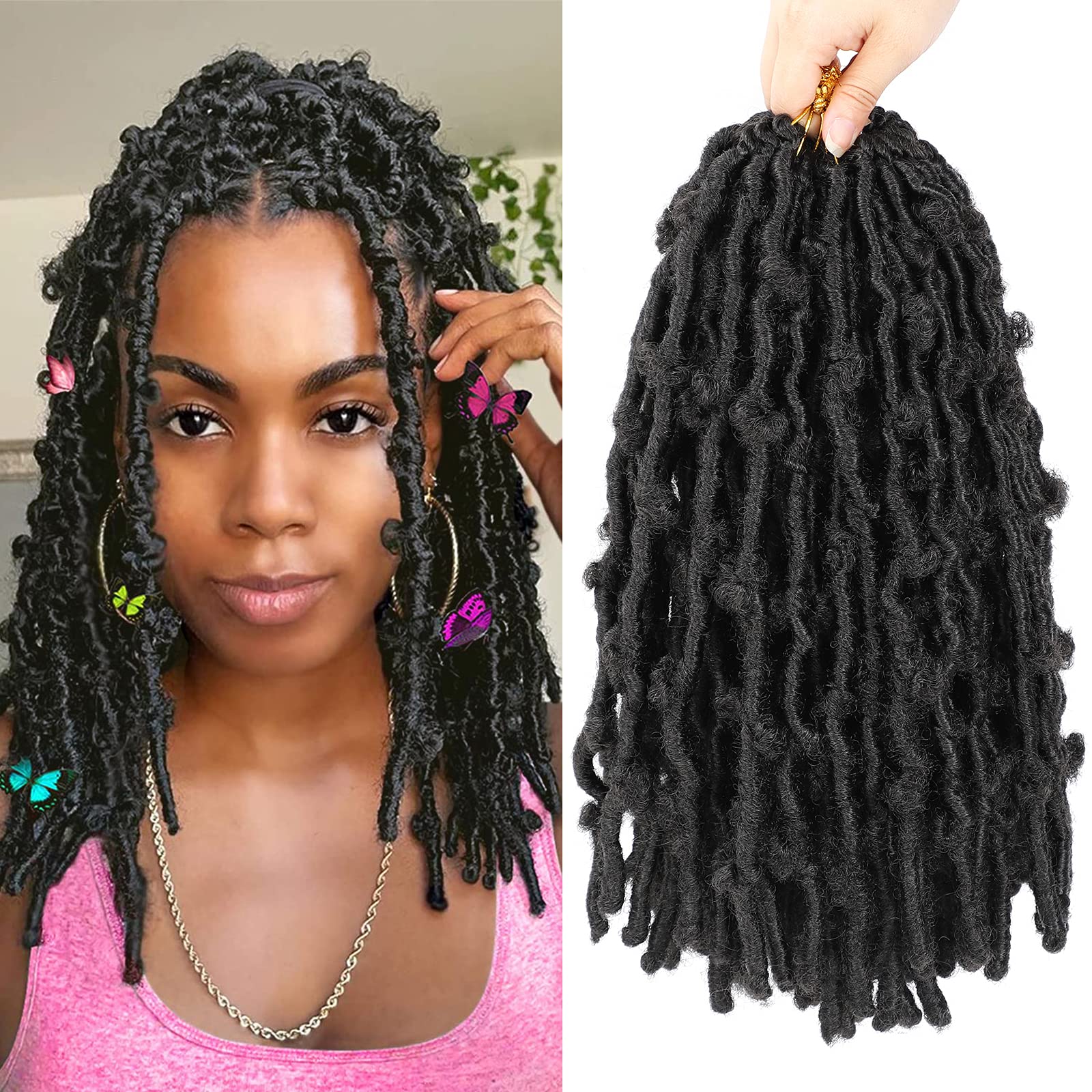 Buy Butterfly Locs Crochet Hair 14 Inch 7 Packs Pretwisted Faux Locs