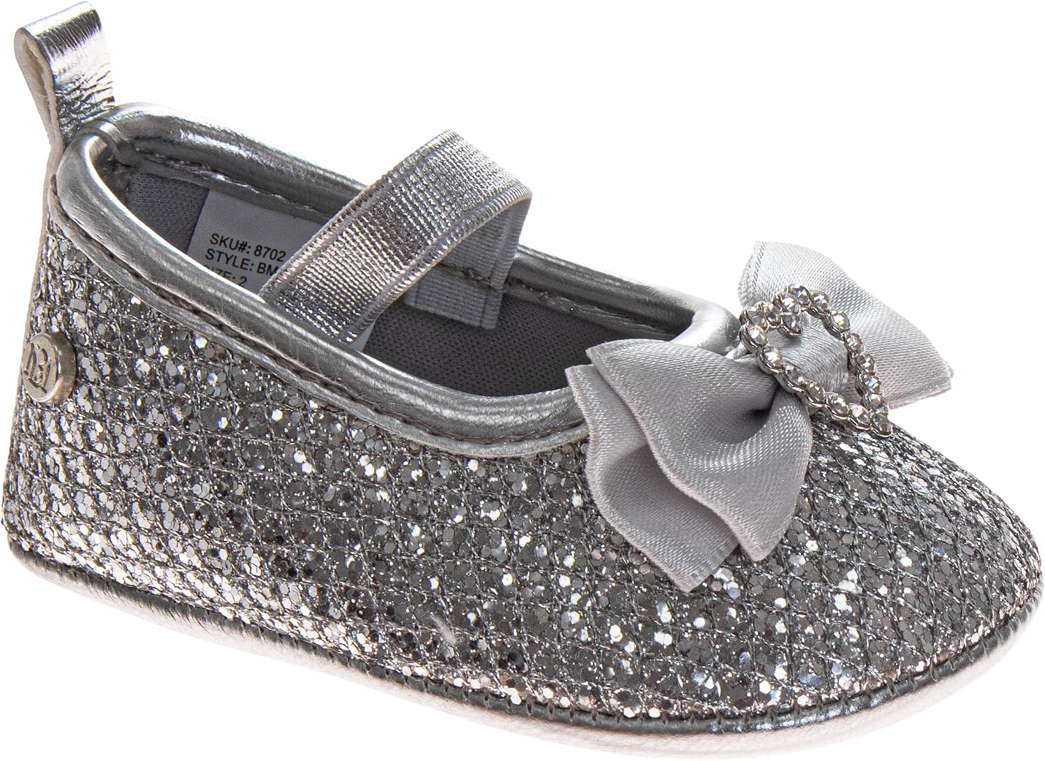 Josmo Girls Stylish Glitter Sandals Sparkle Bow Casual Dressy Flats