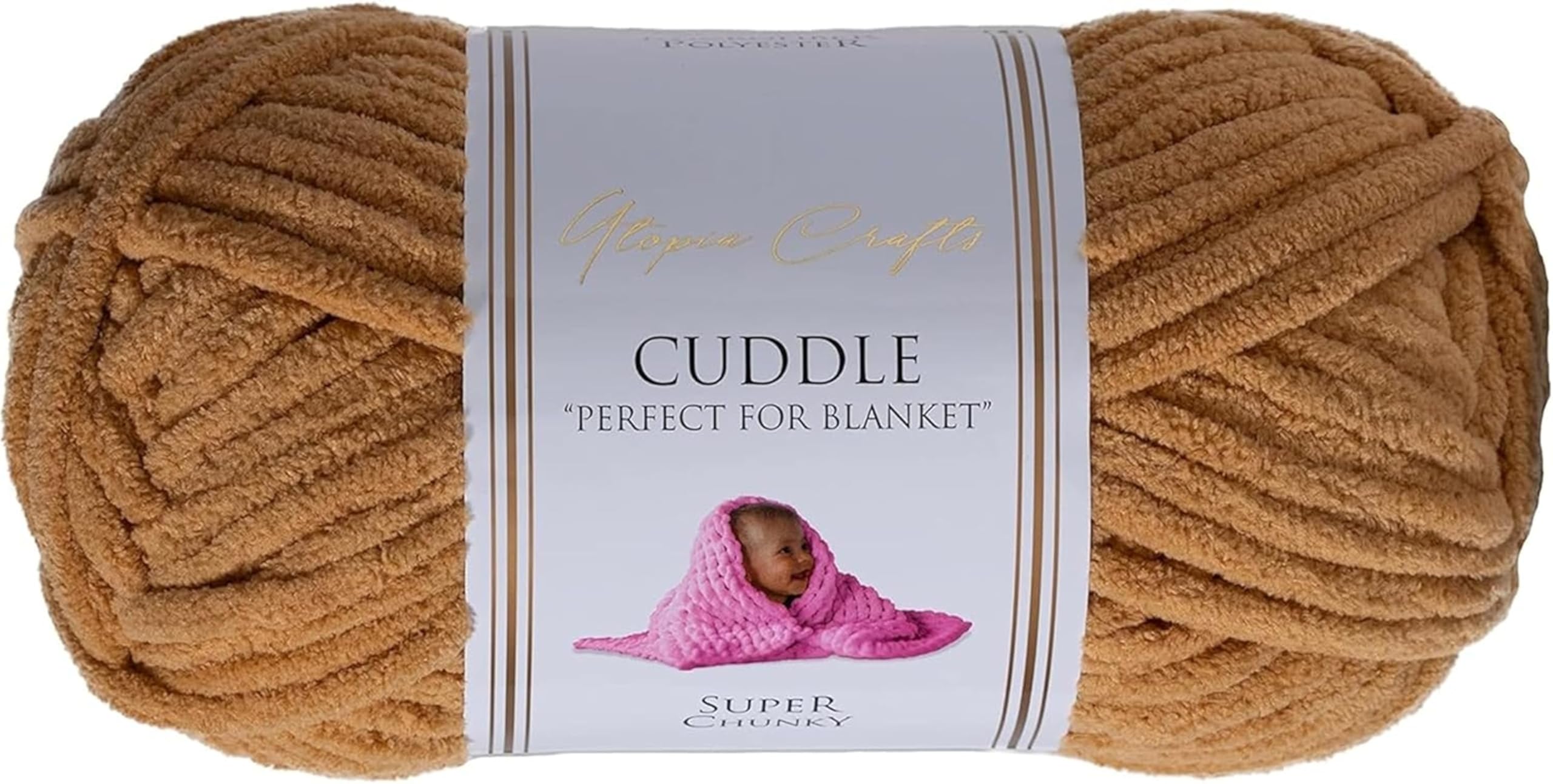 Utopia Crafts Cuddle Super Chunky Chenille Soft Yarn for Knitting and Crochet (Beige, 100g)