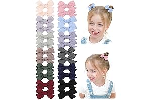doboi Fully Lined Solid Ribbon Mini Hair Bows Clips